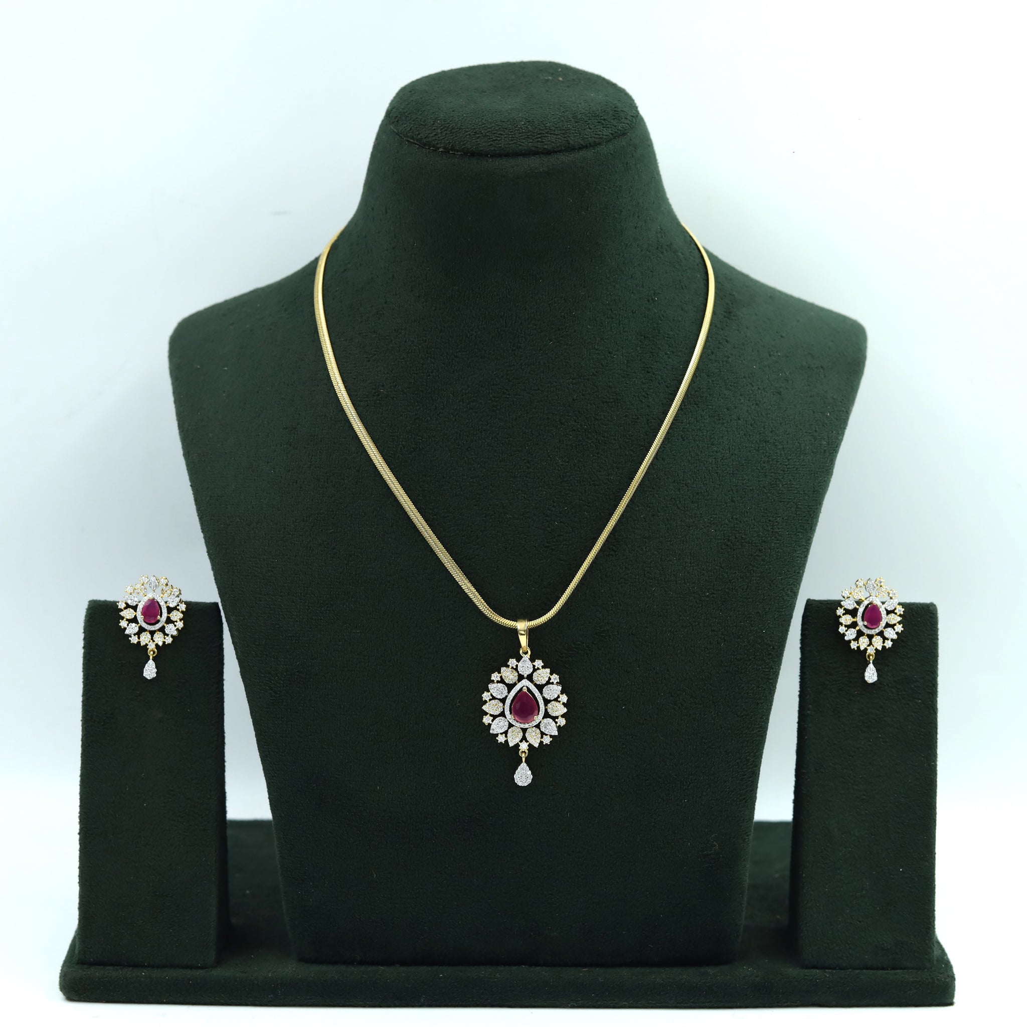 Light Zircon/AD Pendant Set 15244-69