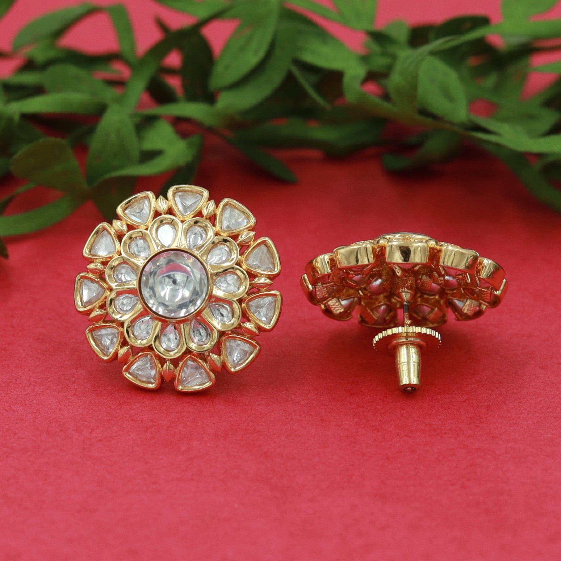 Tops/Studs Kundan Earring 12307-28