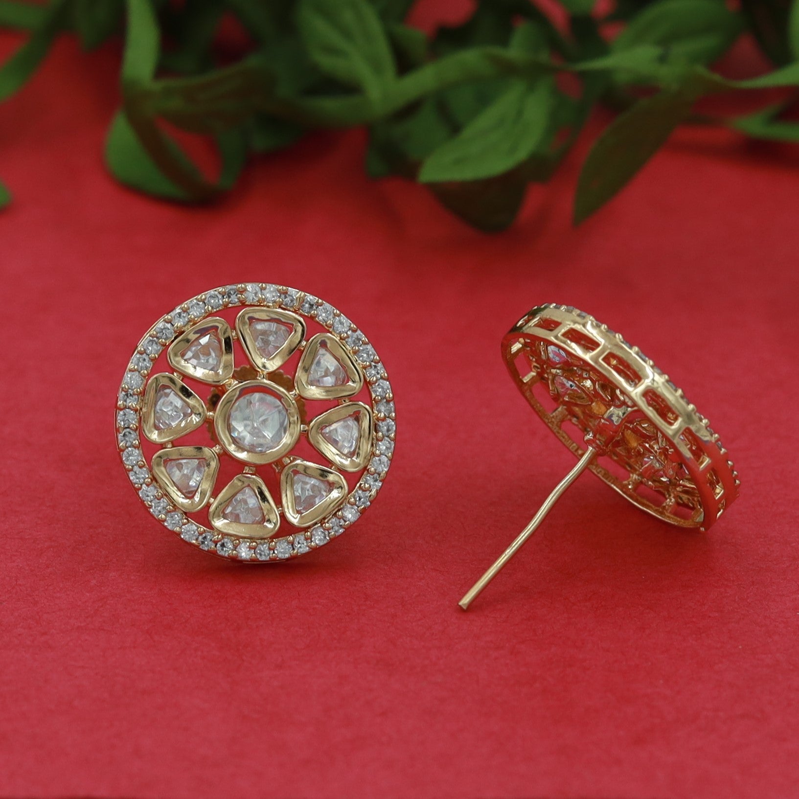 Tops/Studs Kundan Earring 12291-28