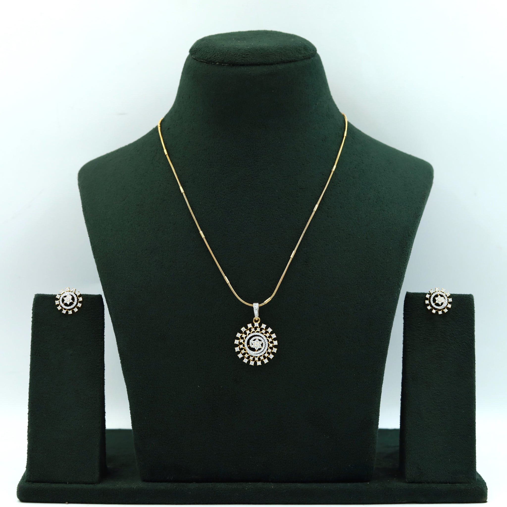 Light Zircon/AD Pendant Set 15393-69