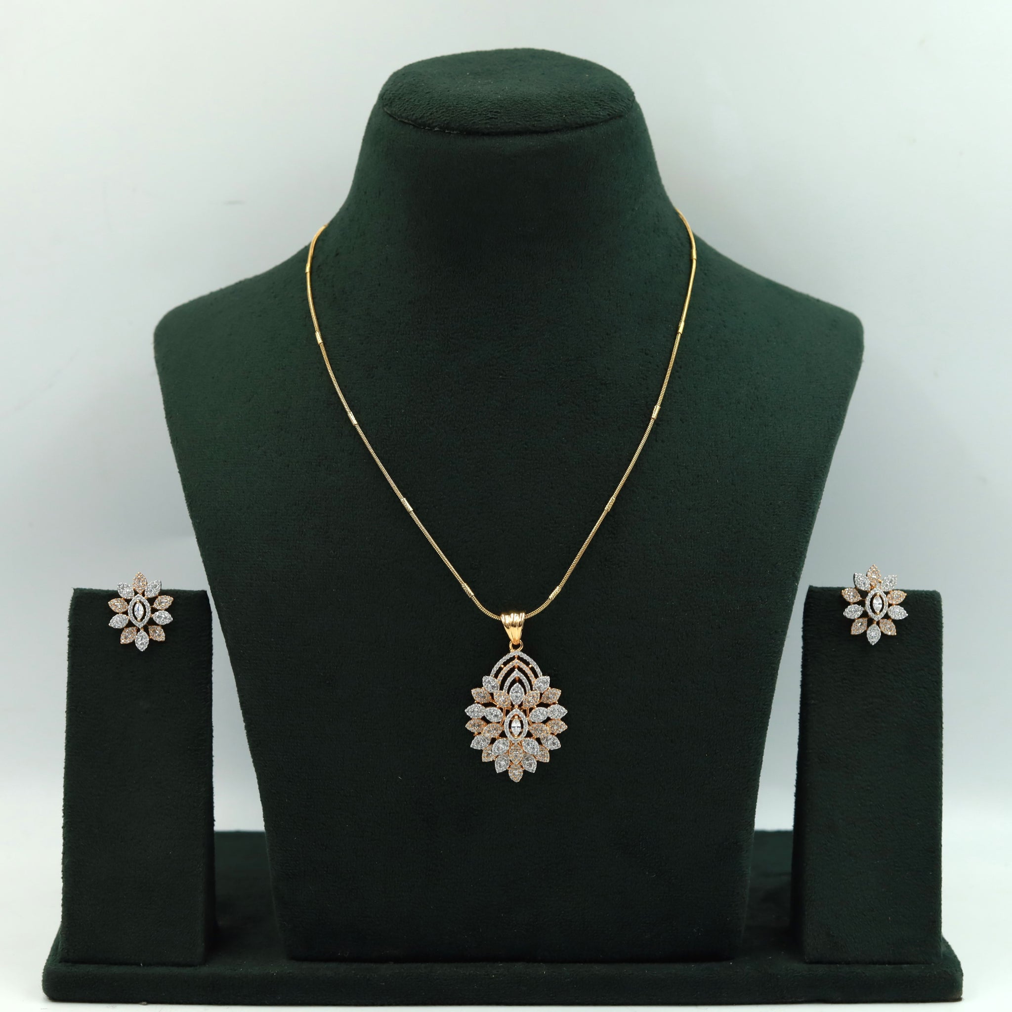 Designer Zircon/AD Pendant Set 15285-69