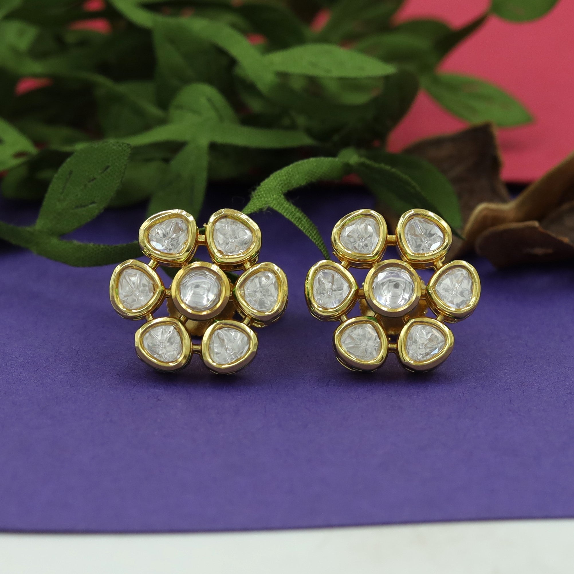 Tops/Studs Kundan Earring 12305-28