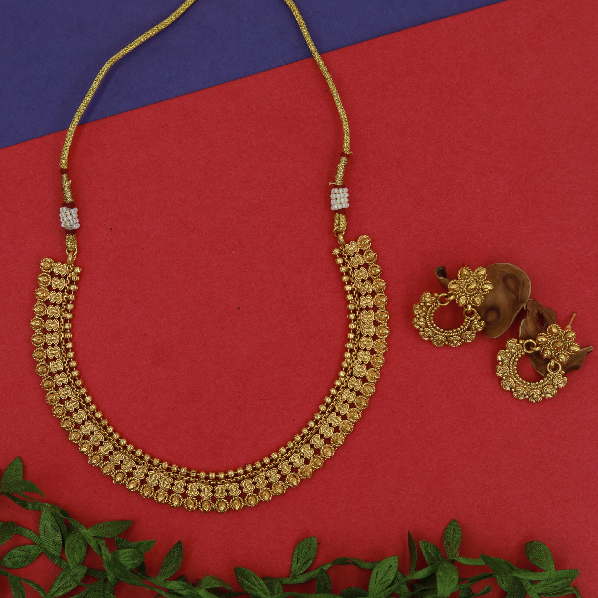 Gold Look Necklace Set 15040-33