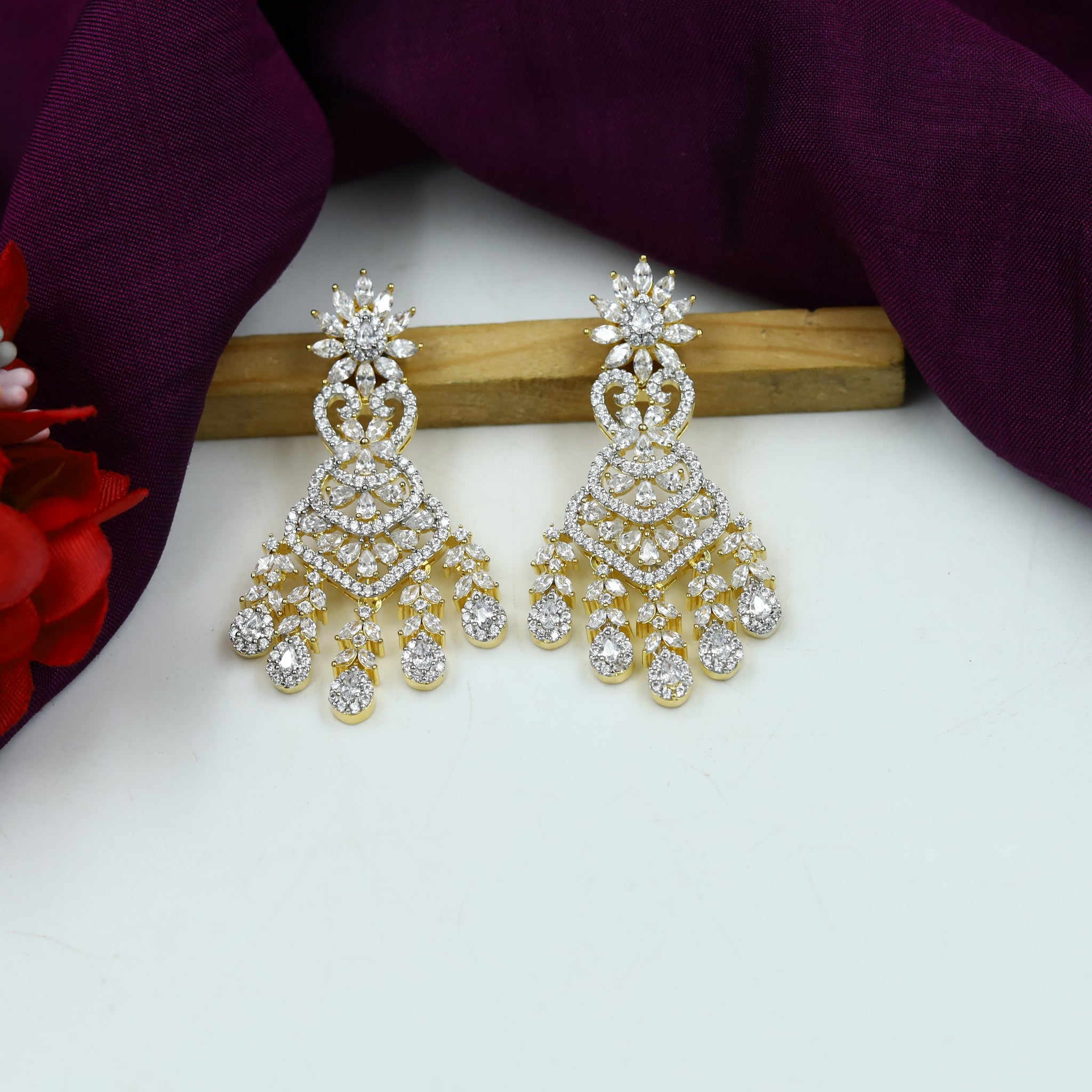 Zircon/AD Earring Danglers 14876-08