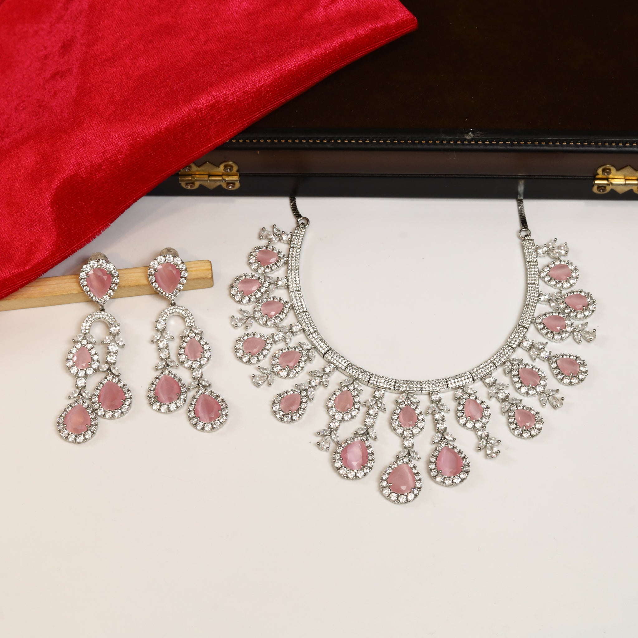 Zircon/AD Necklace Set 1184-69