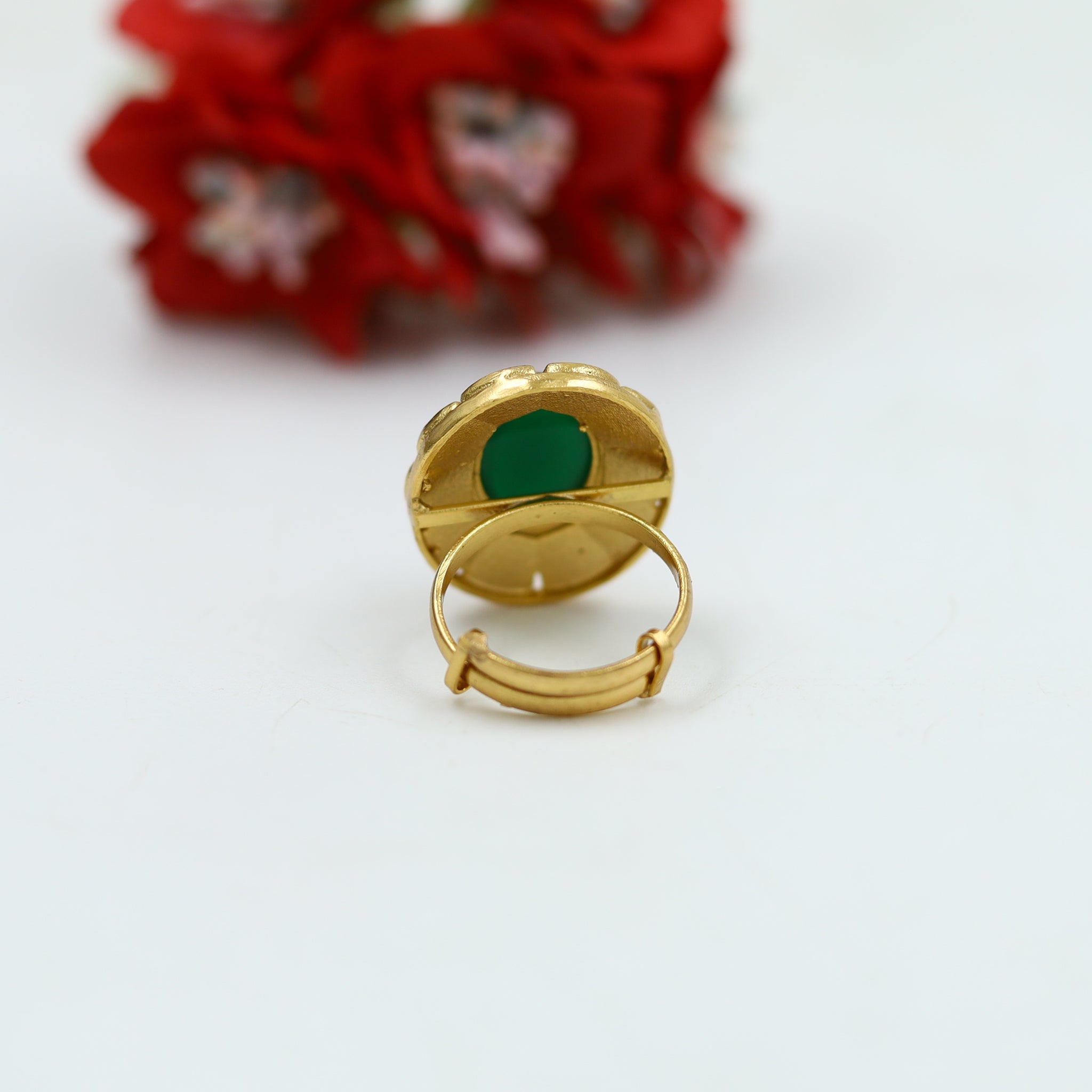 Sabyasachi Inspired Moissanite Kundan Ring 15061-87