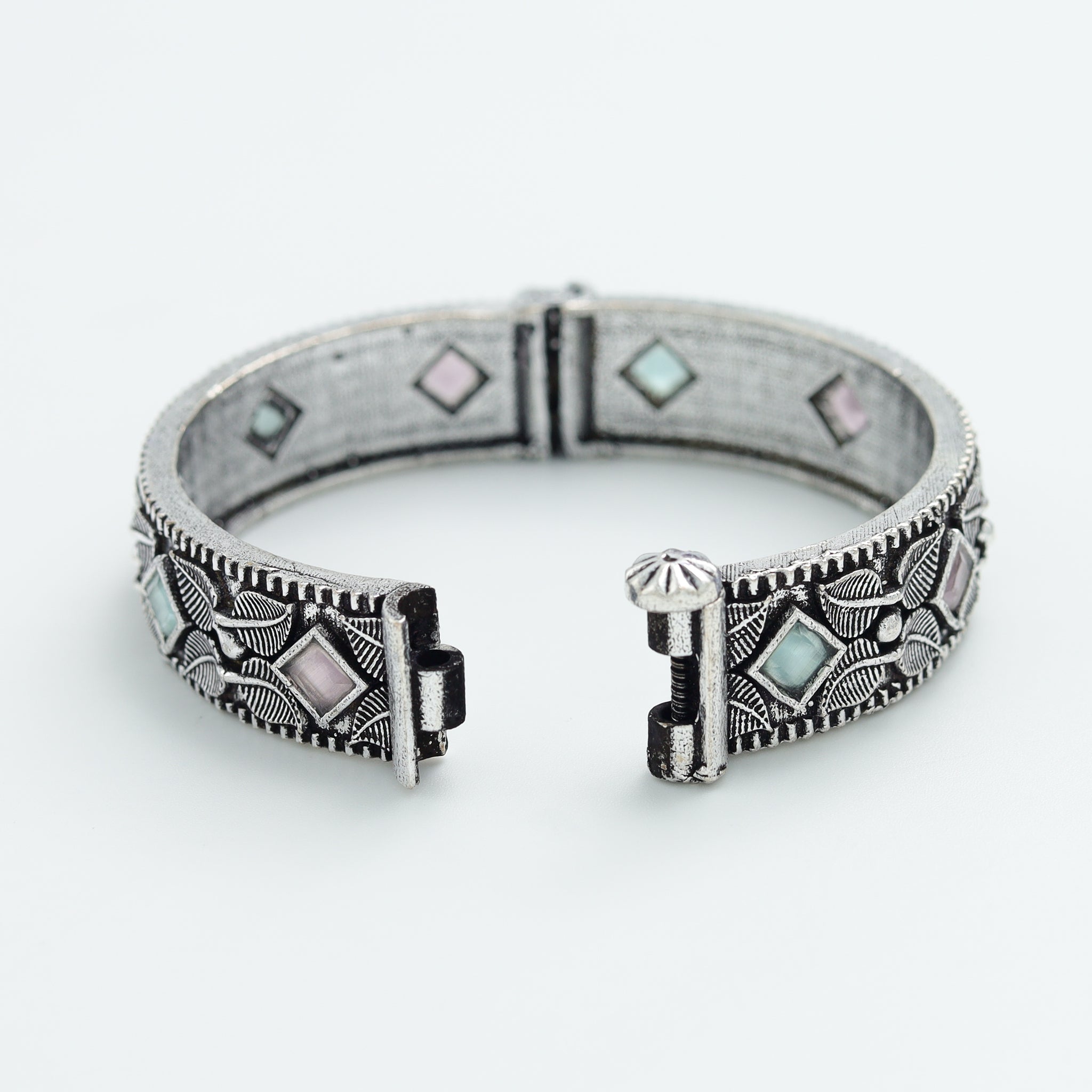 Silver Oxidized Bangles/Kada 9925-R