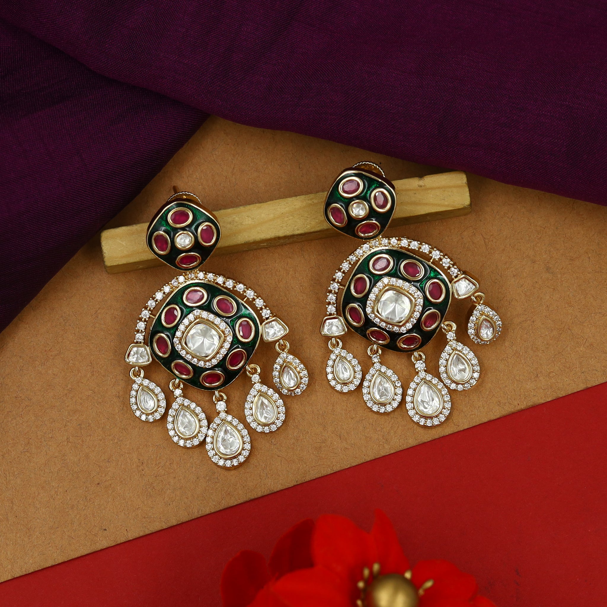 Sabyasachi Inspired Round Neck Kundan Necklace Set 15213-68