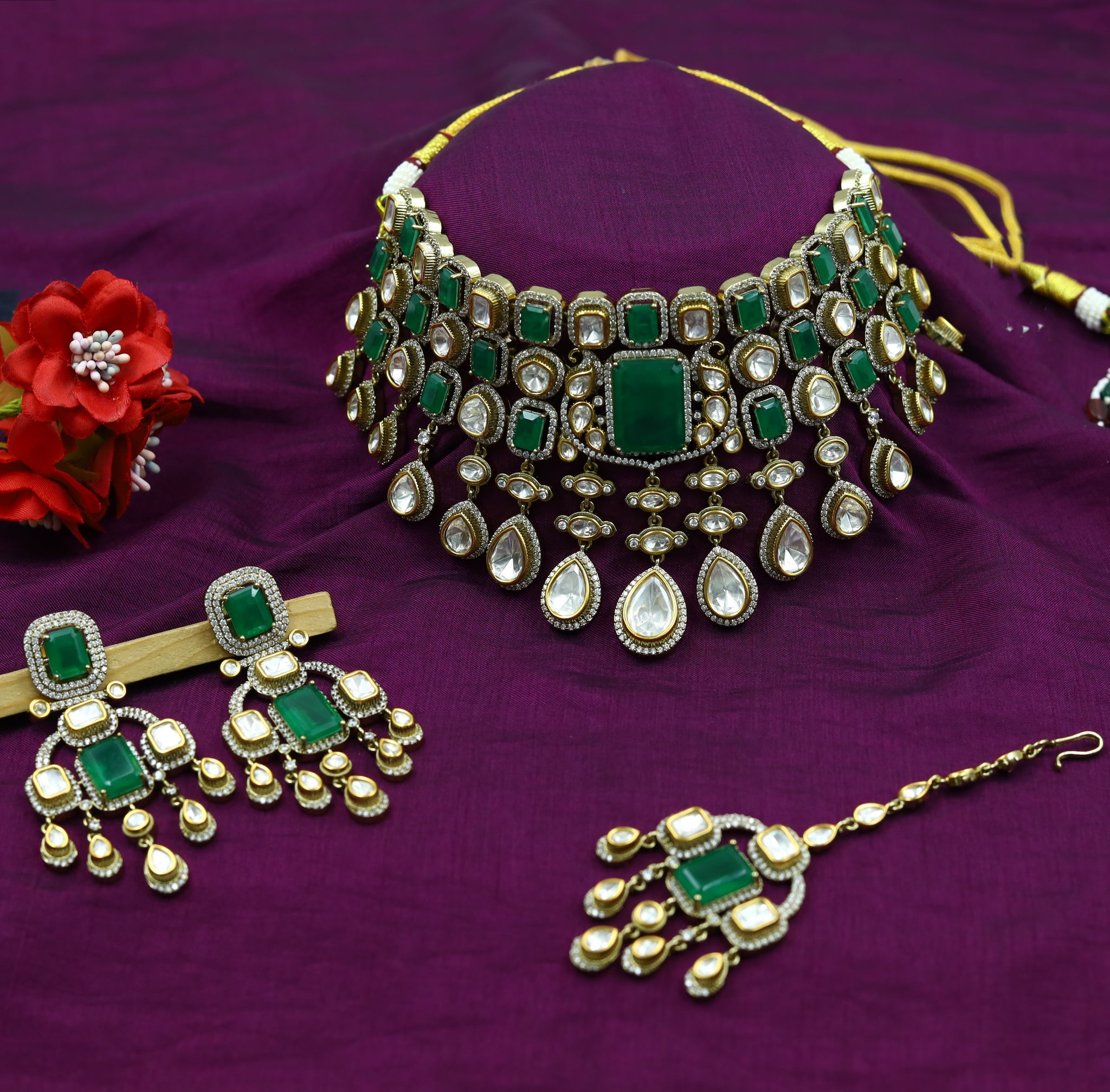 Bridal Choker Kundan Necklace Set 15221-68