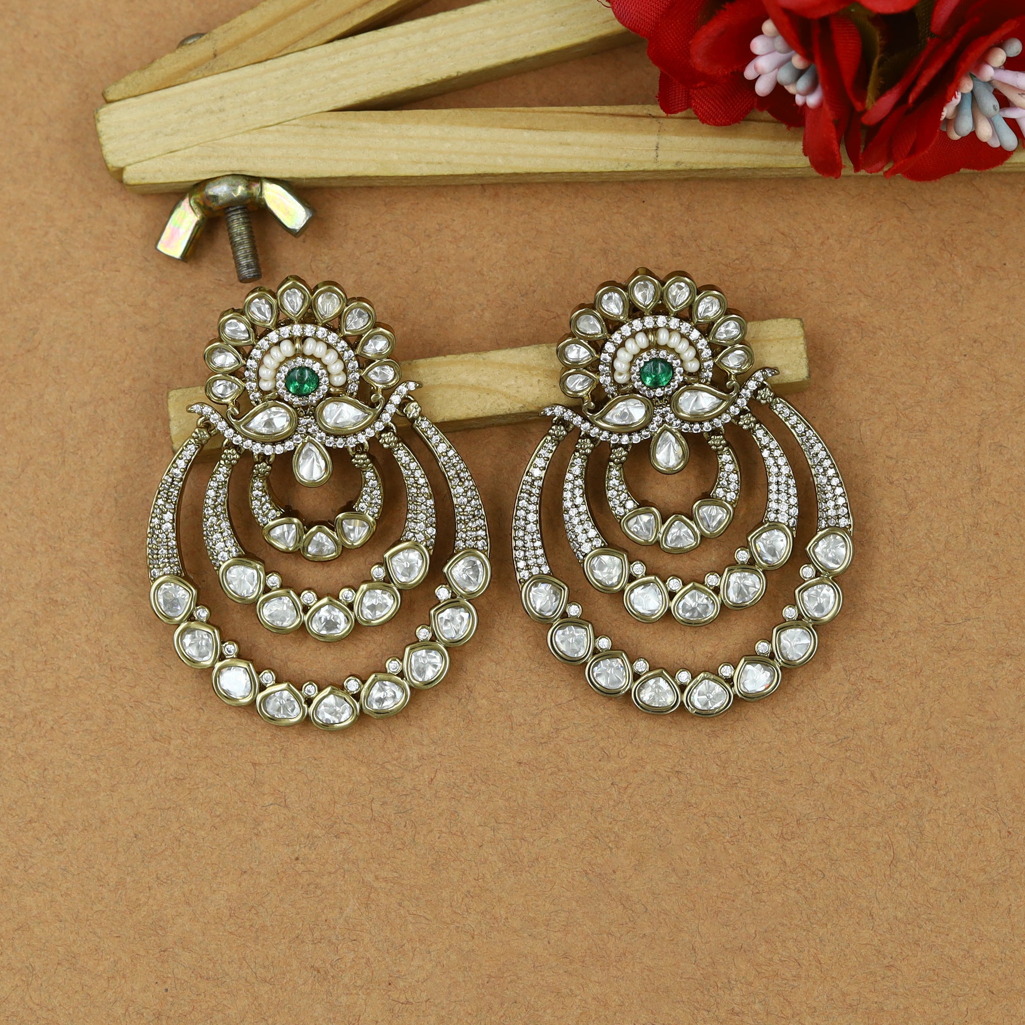 Chandbali Kundan Earring 15235-68