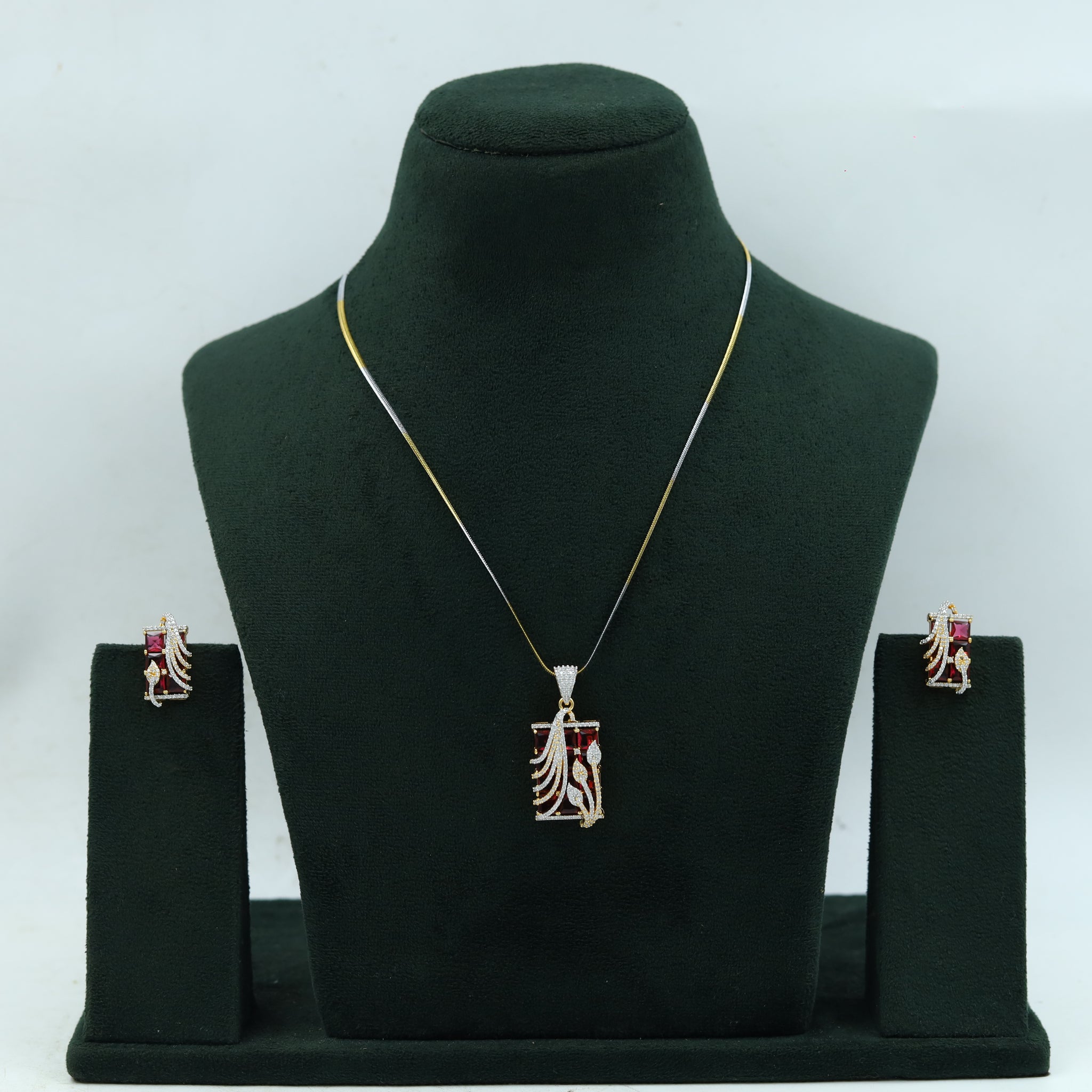 Light Zircon/AD Pendant Set 15314-69