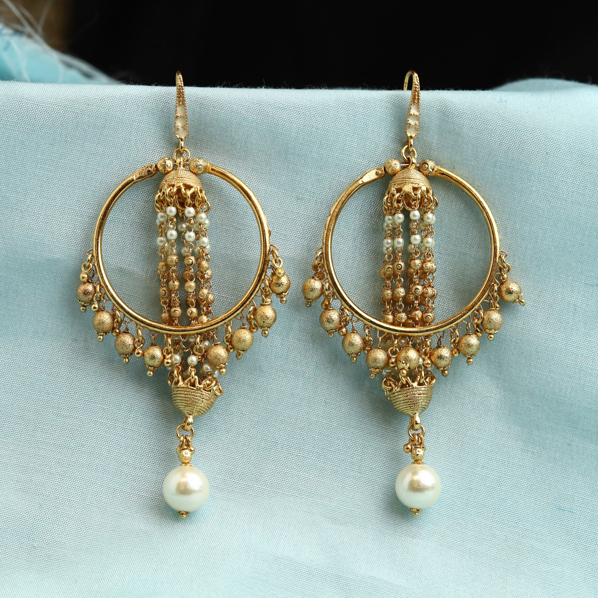 Beautiful Gold Look Bali With Pearl Latkan  13895