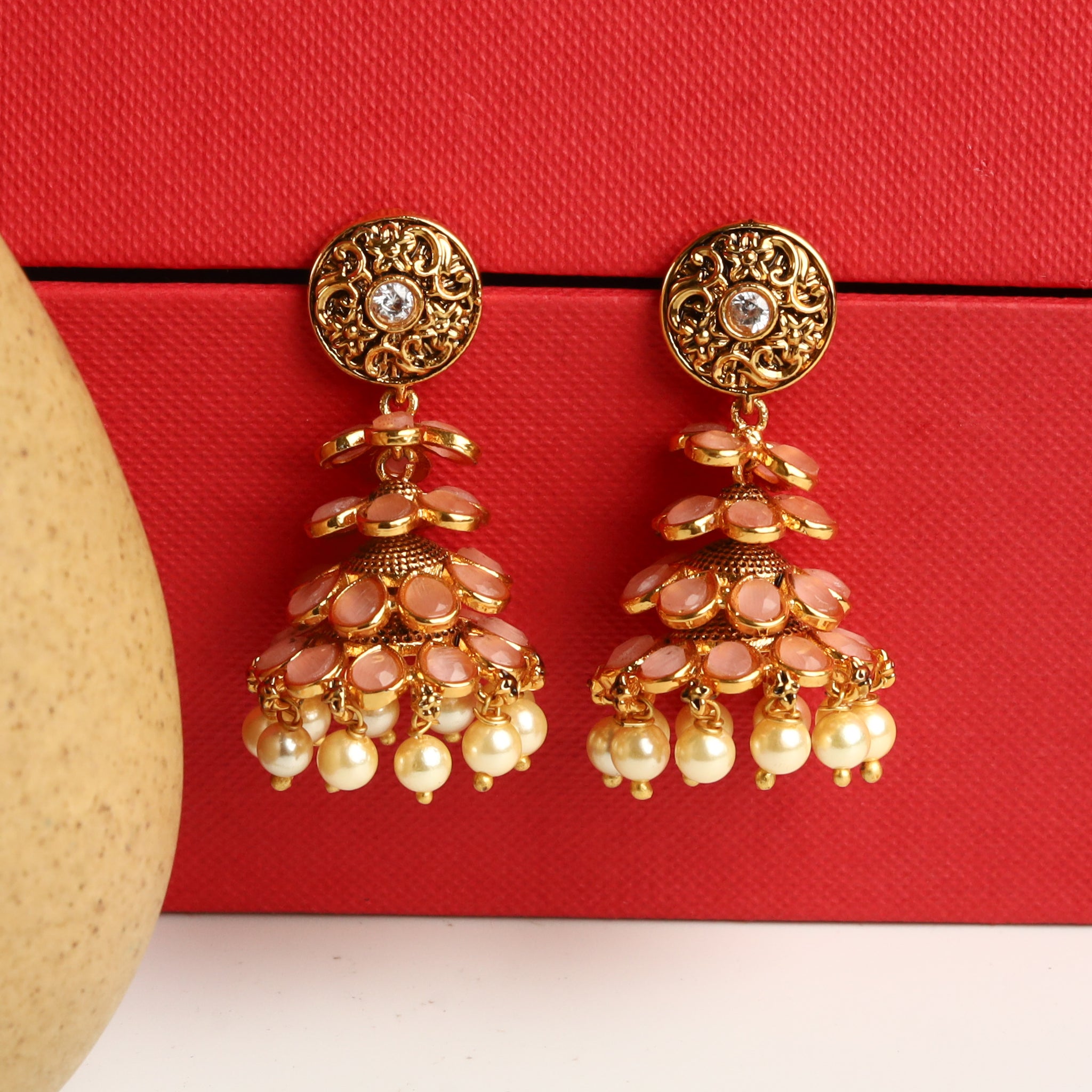 Jhumki Gold Look Earring 9387-100