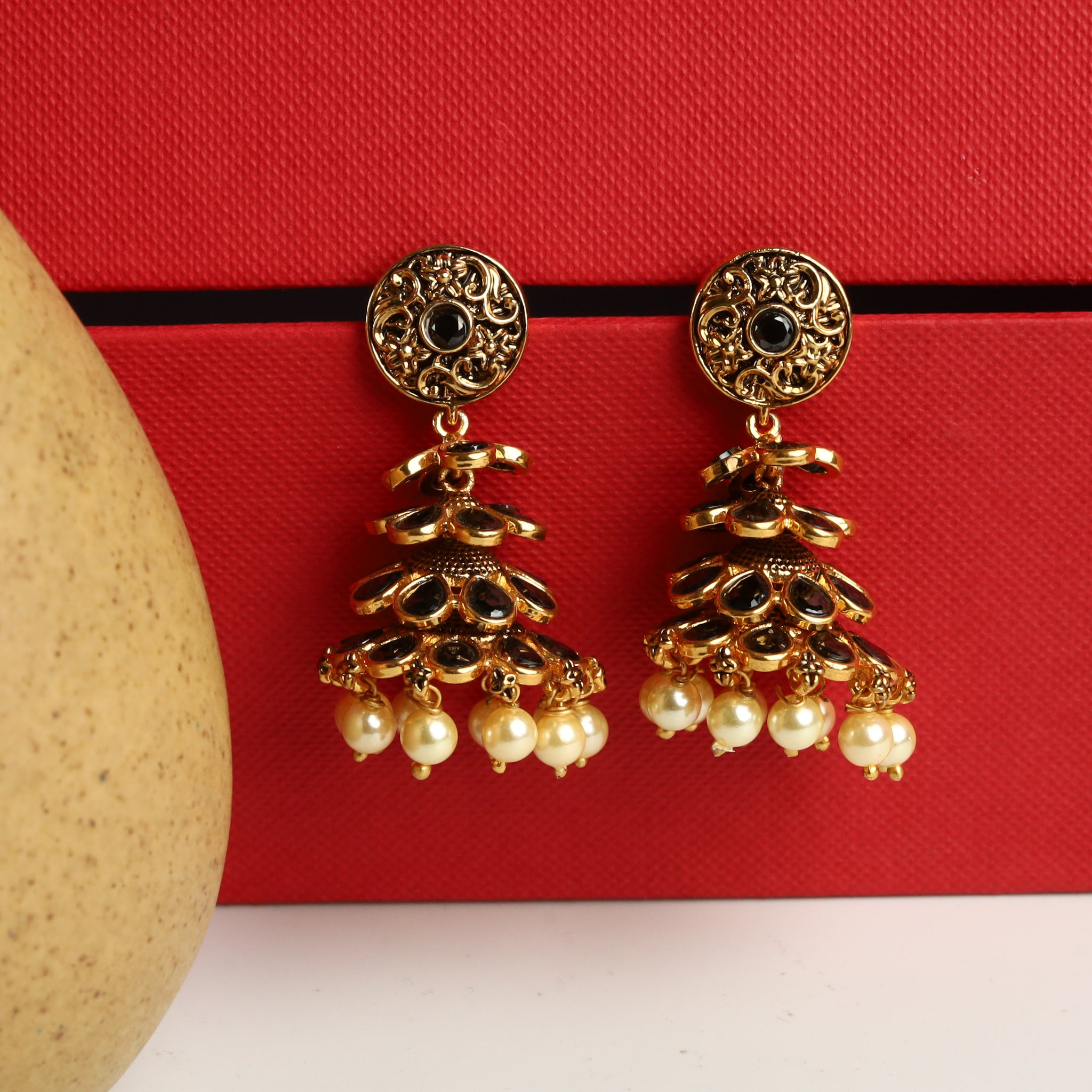 Jhumki Gold Look Earring 9387-100