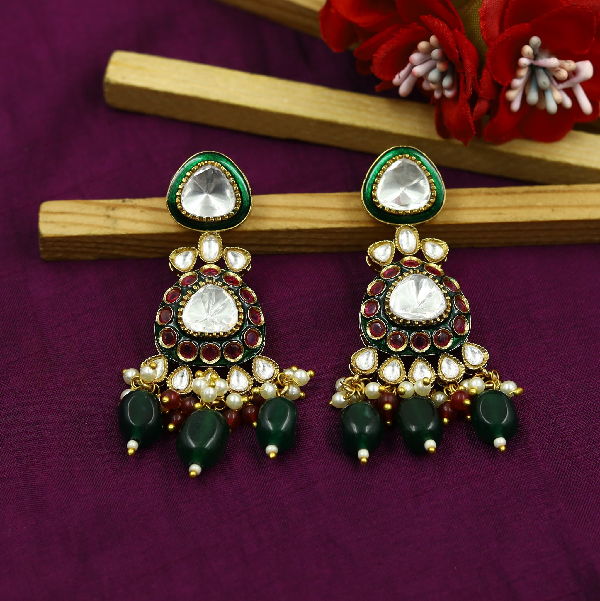 Sabyasachi Inspired Bridal Kundan Necklace Set 15858-28