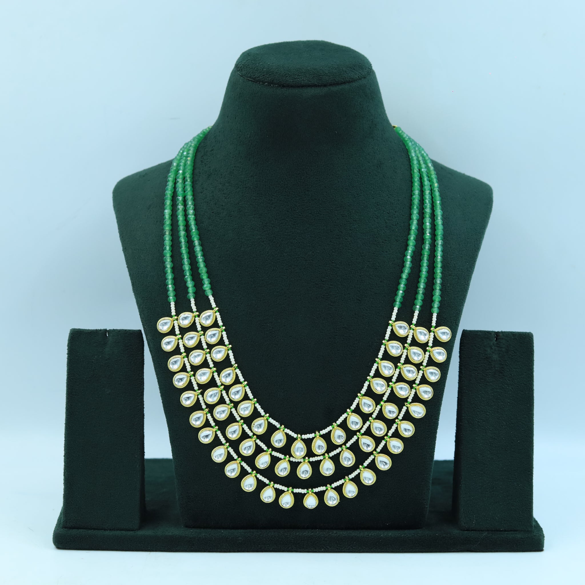 Long Neck Kundan Necklace Set 16124-56