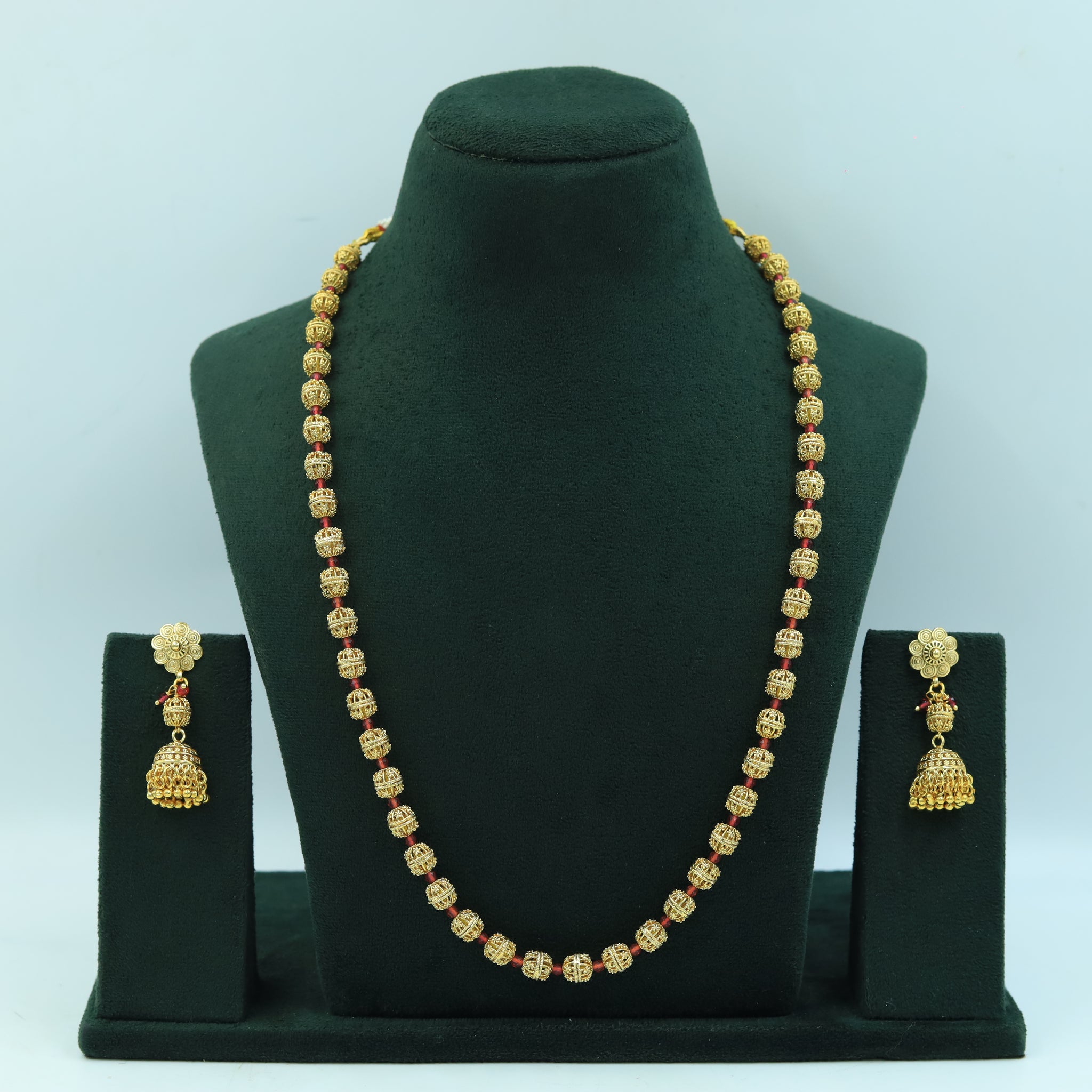 Gold Plated Beads Mala Set 16339-21