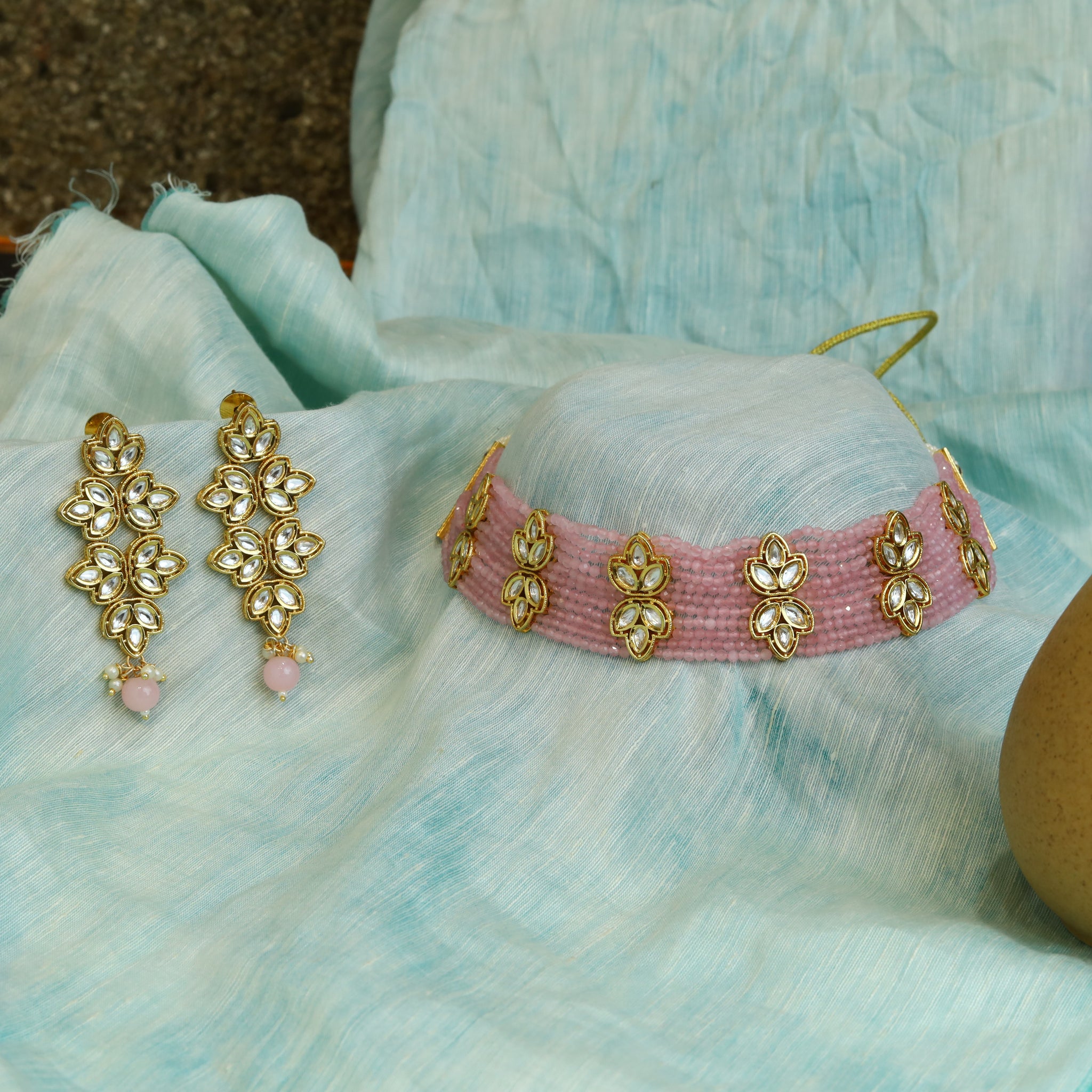 Pink Kundan Choker Set 19758-6942