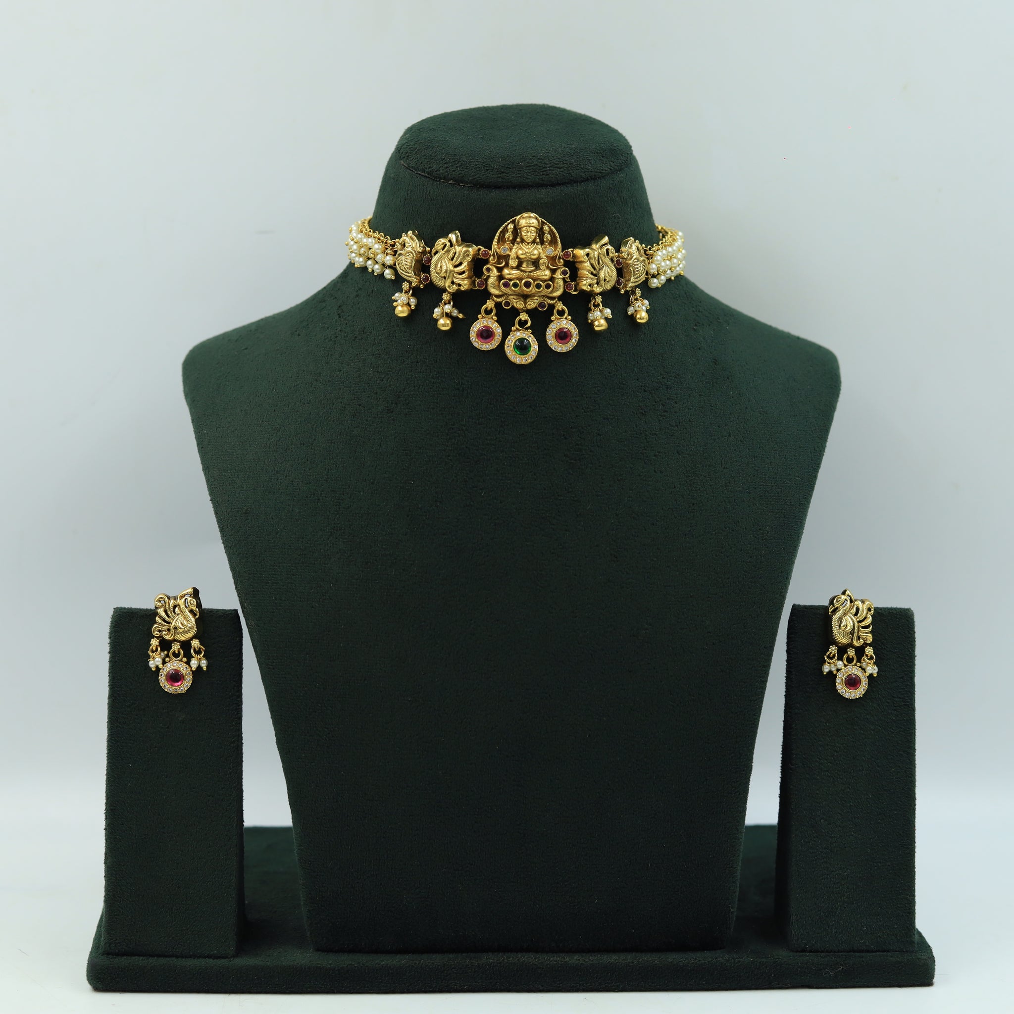 Choker Temple Necklace Set 15592-28