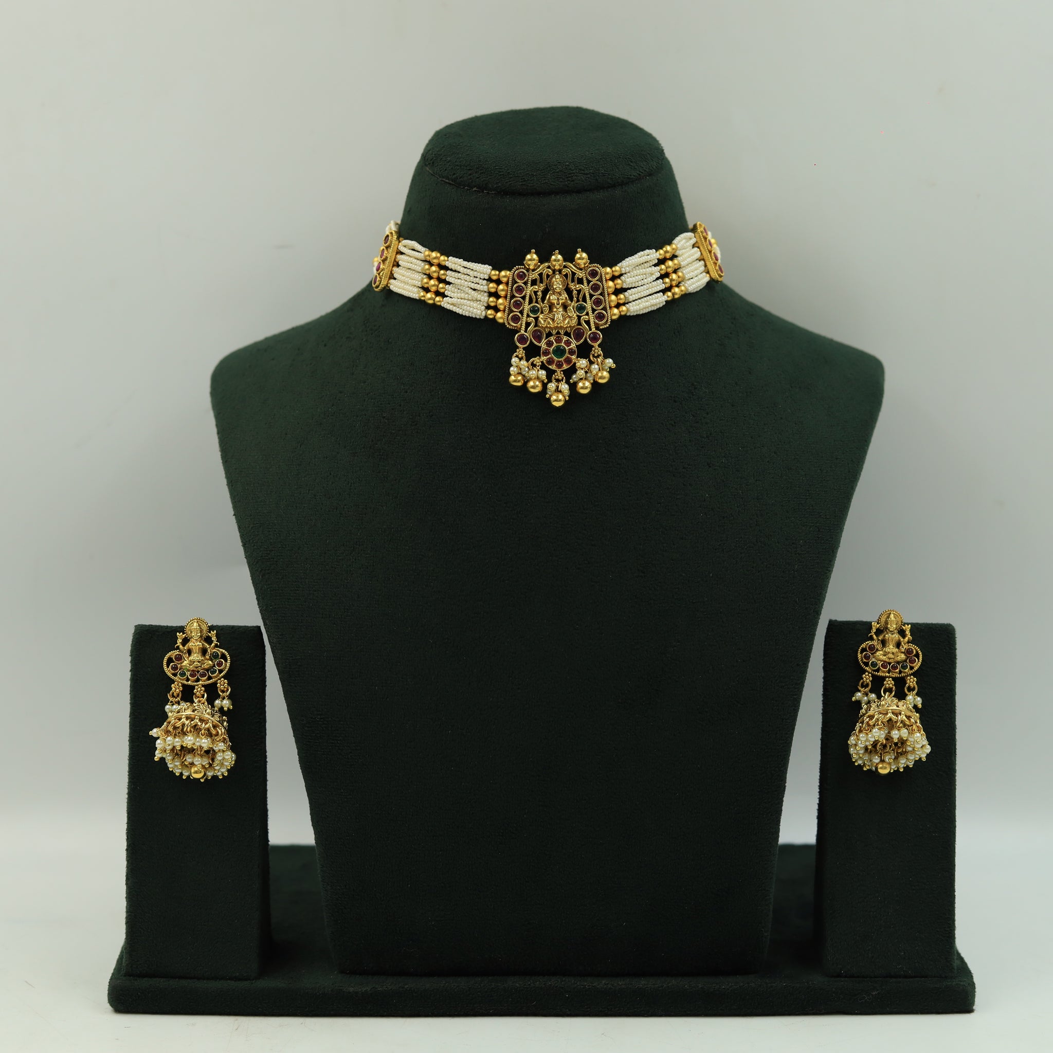 Choker Temple Necklace Set 12091-28