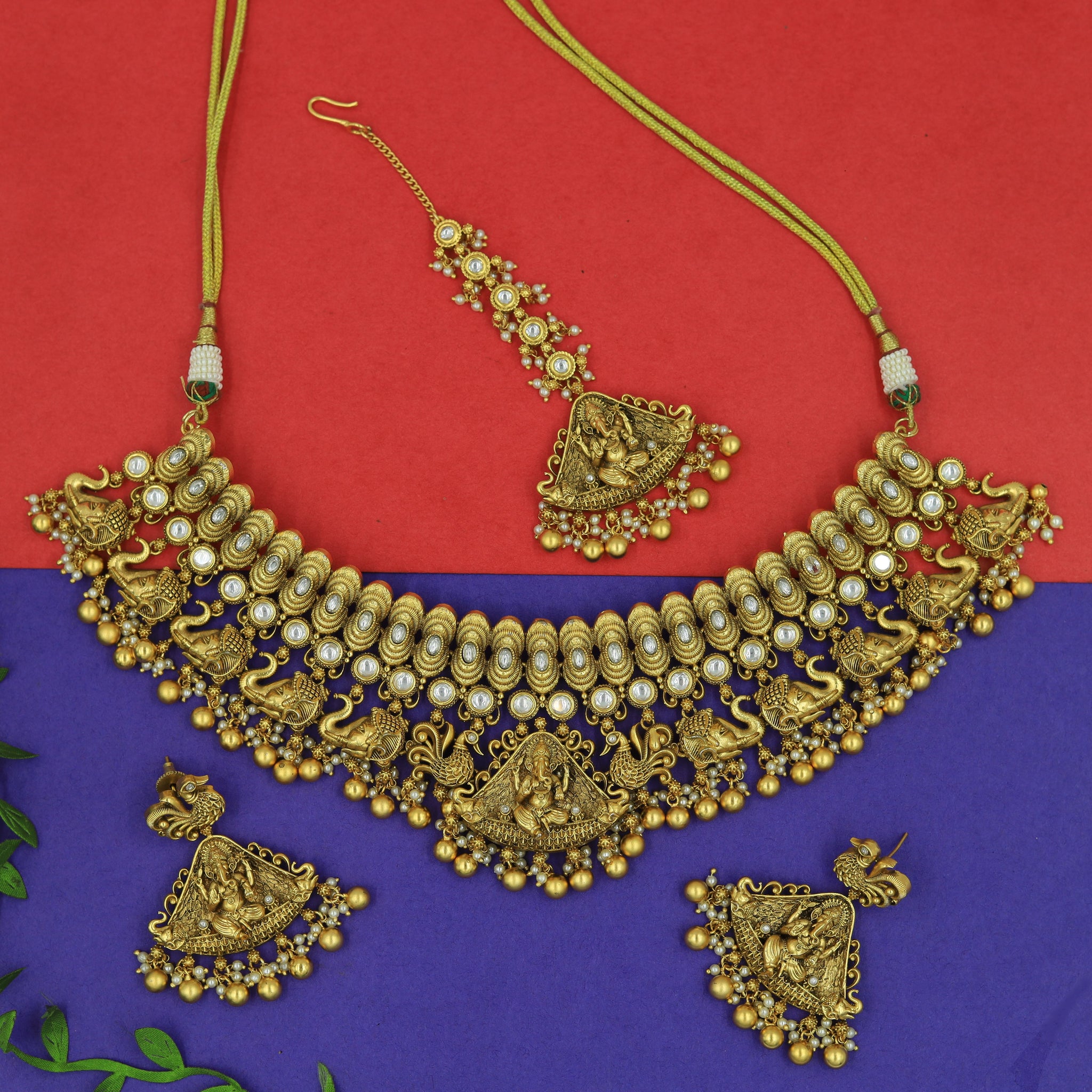 Choker Temple Necklace Set 10924-83