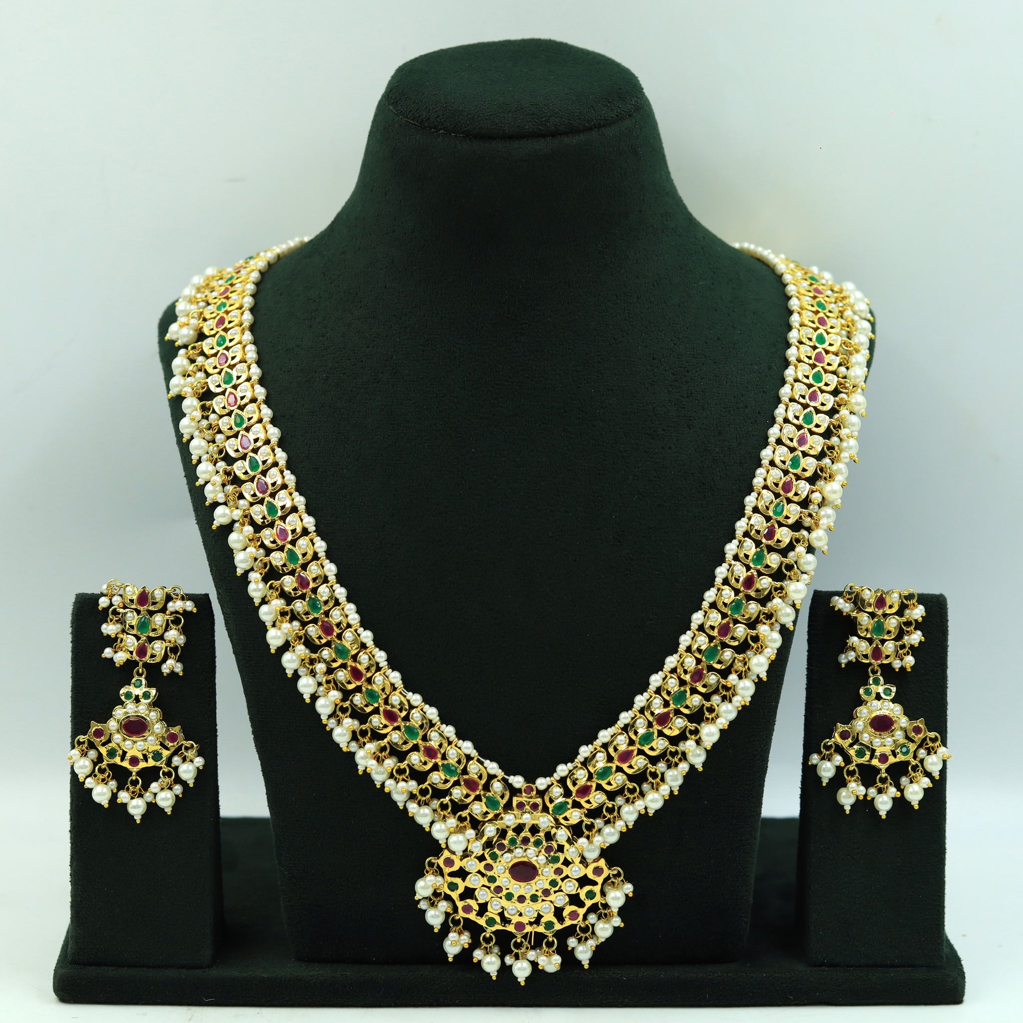 Long Neck Jadau Necklace Set 15983-65