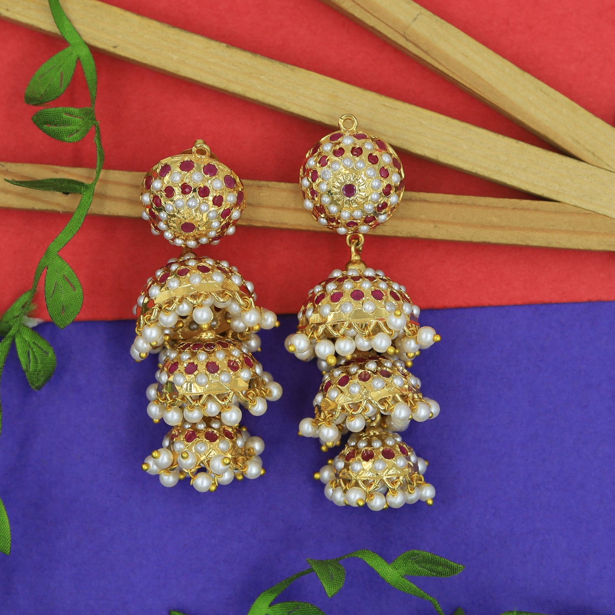 Jhumki Jadau Earring 16006-65