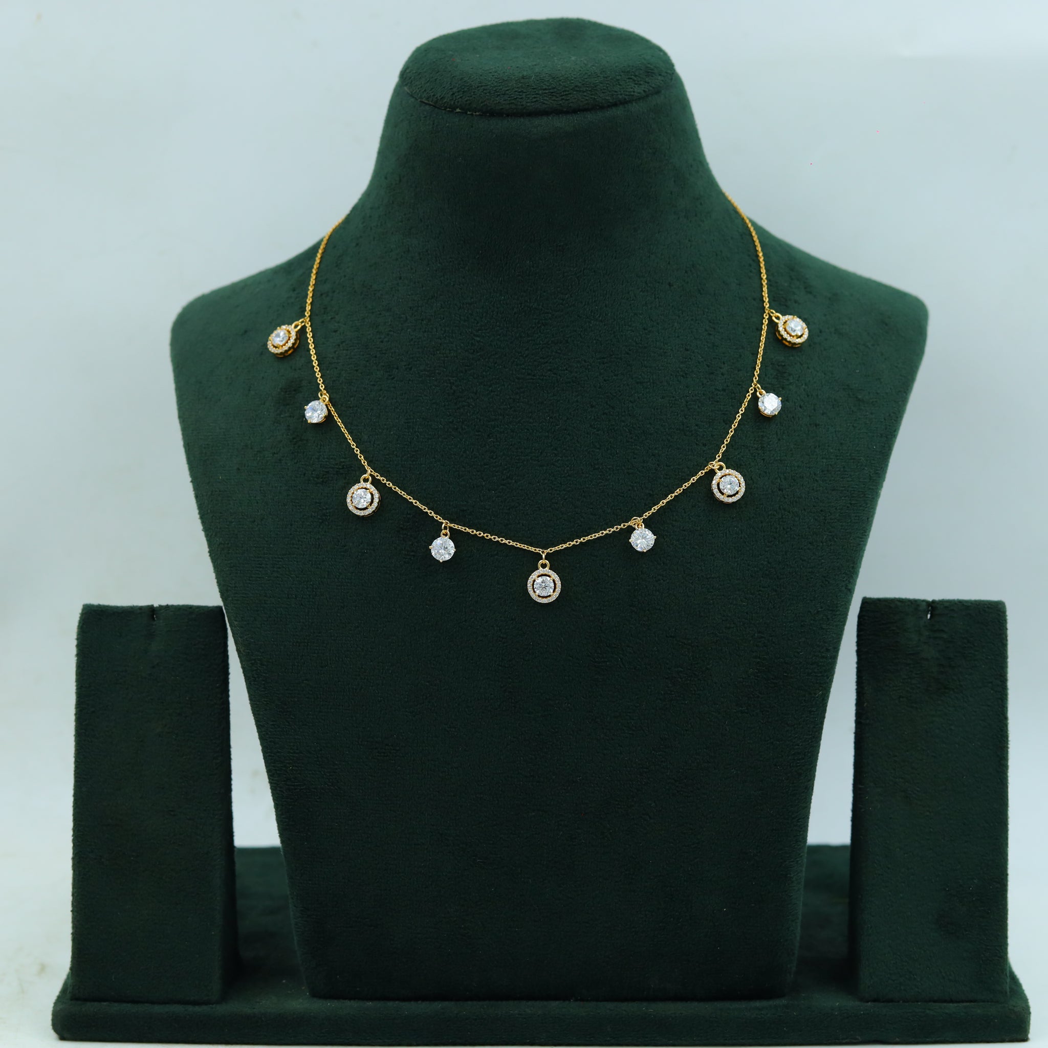 Round Neck Zircon/AD Necklace 15170-05