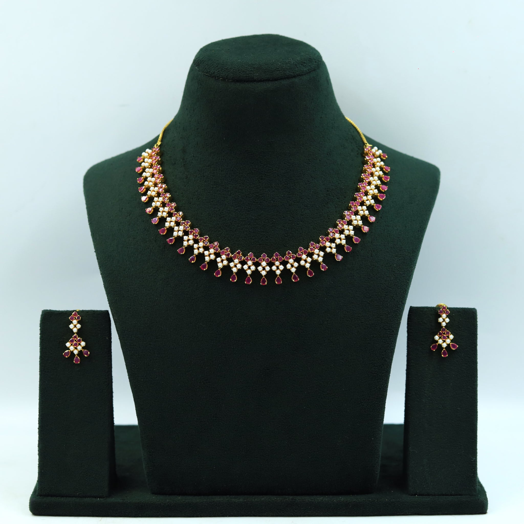 Round Neck Jadau Necklace Set 5988-65