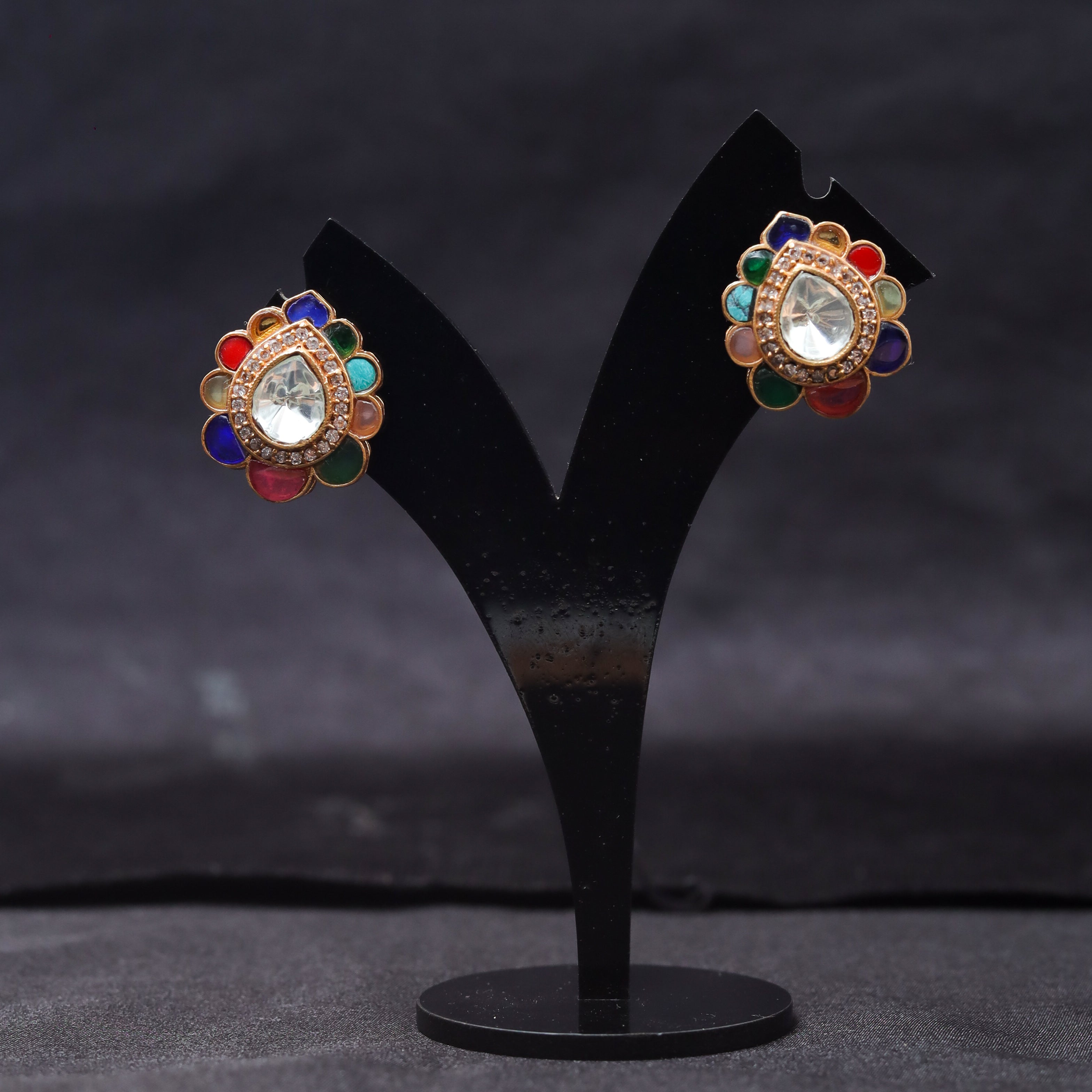 Double layer kundan earrings by Abhika Creations | The Secret Label