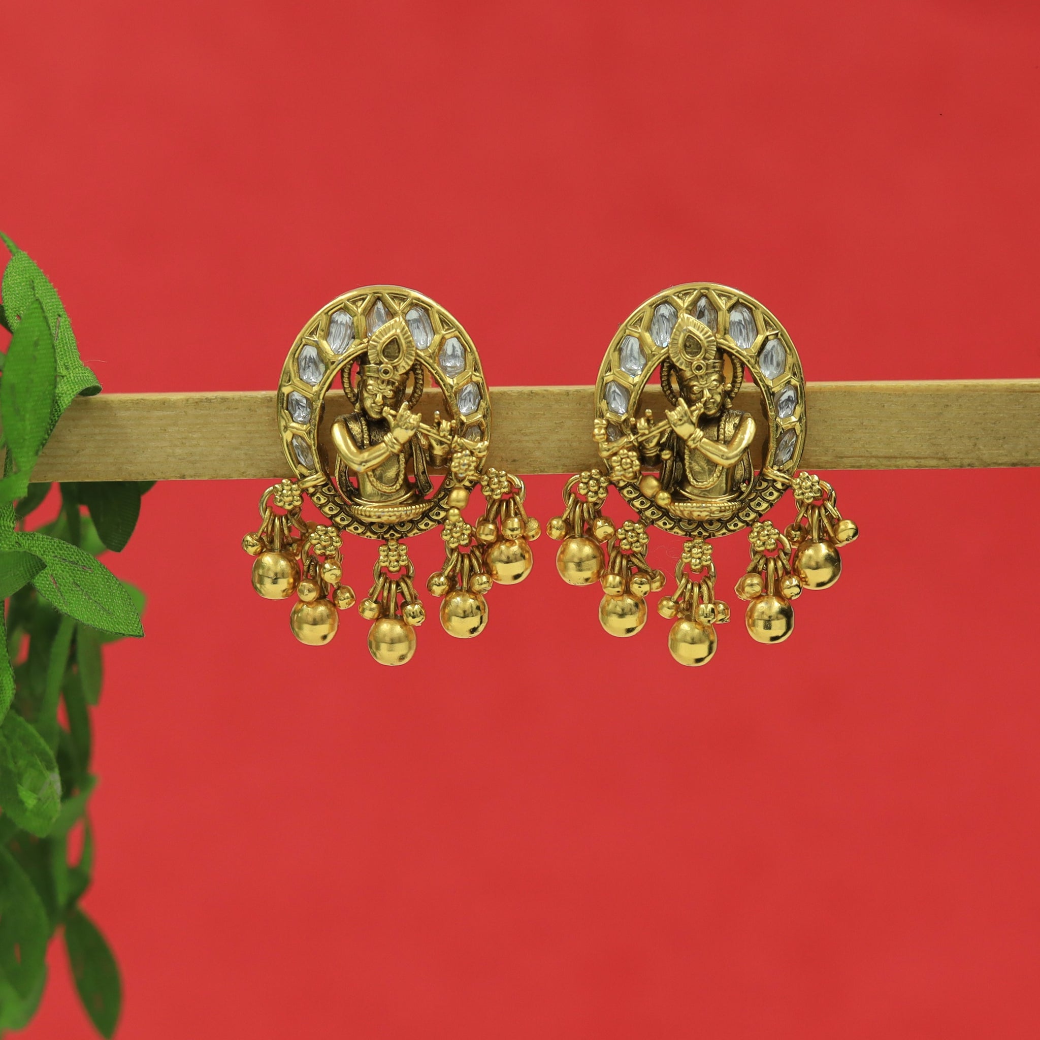 Antique Gold Temple Earring 15753-28