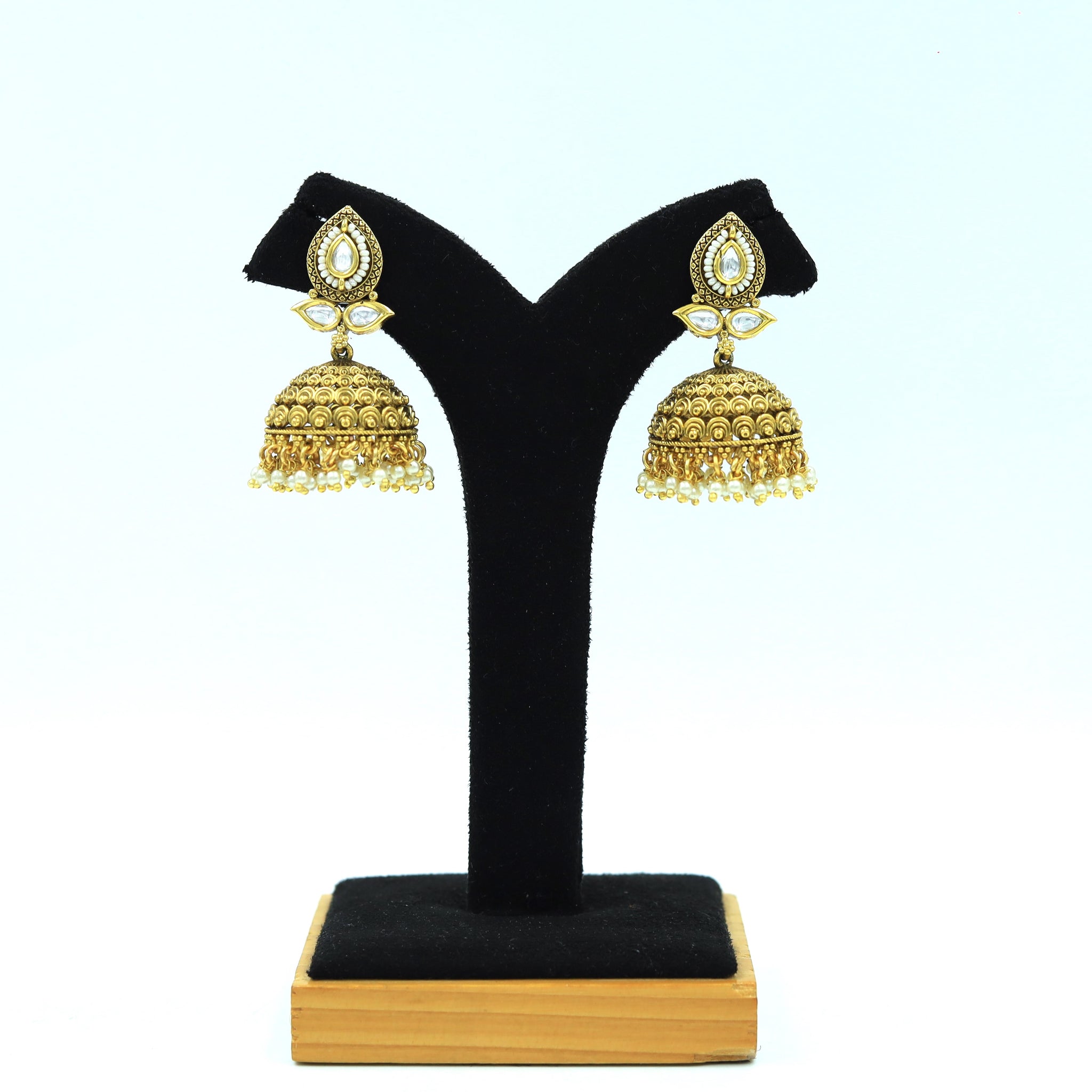 Antique Gold Plated Jhumki 15761-28