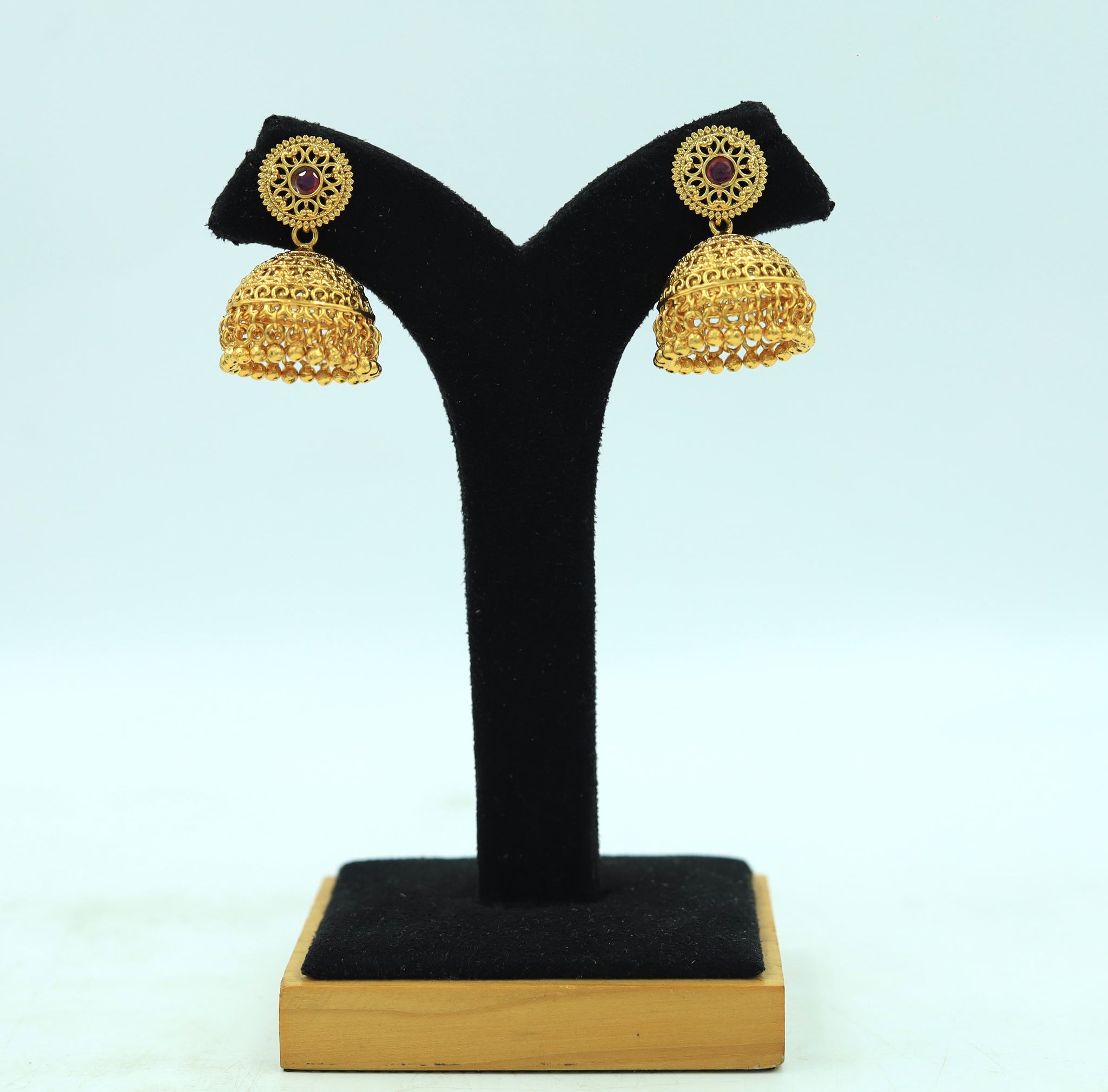 Ruby Gold Look Earring 7418-0876