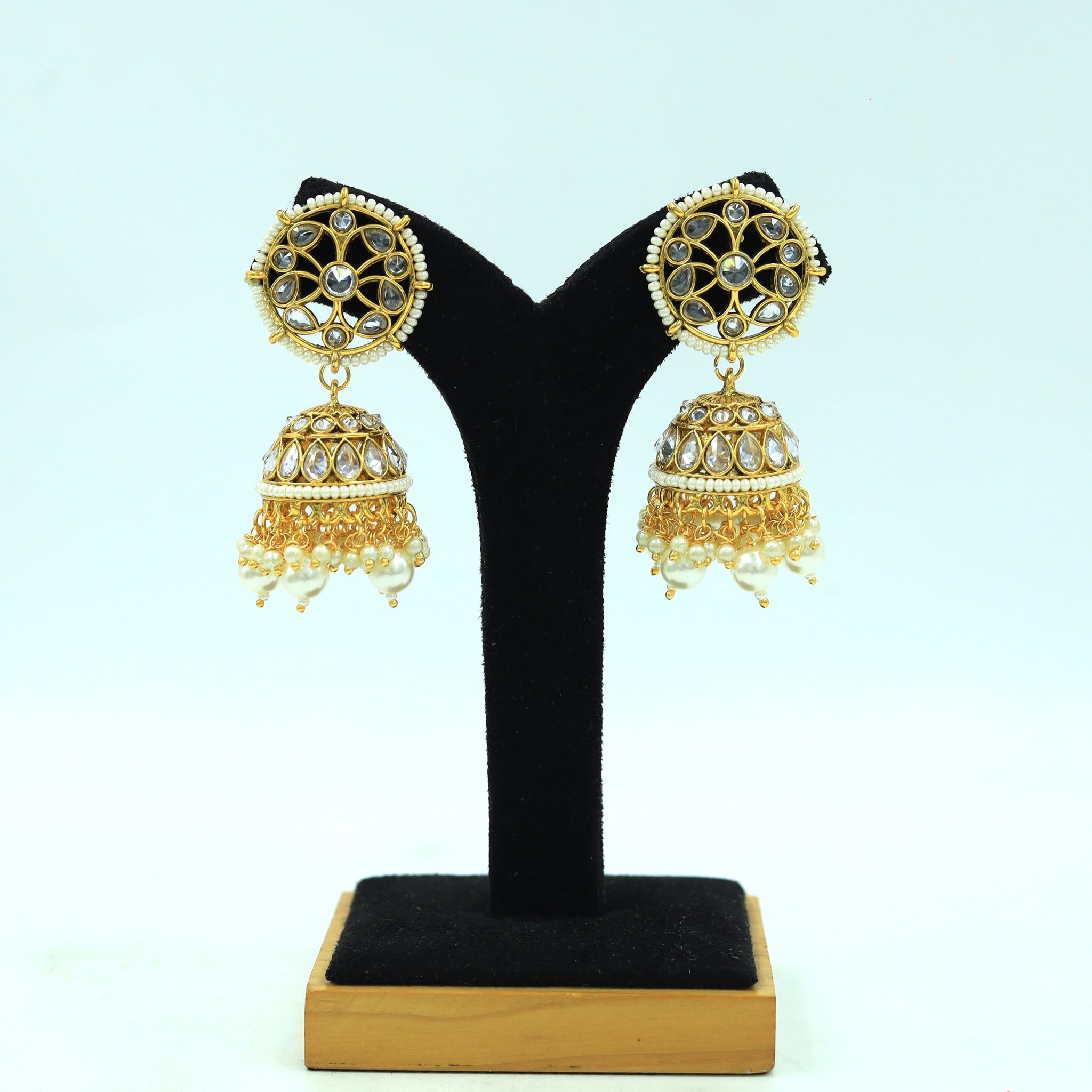 Jhumki Gold Look Earring 14038-100