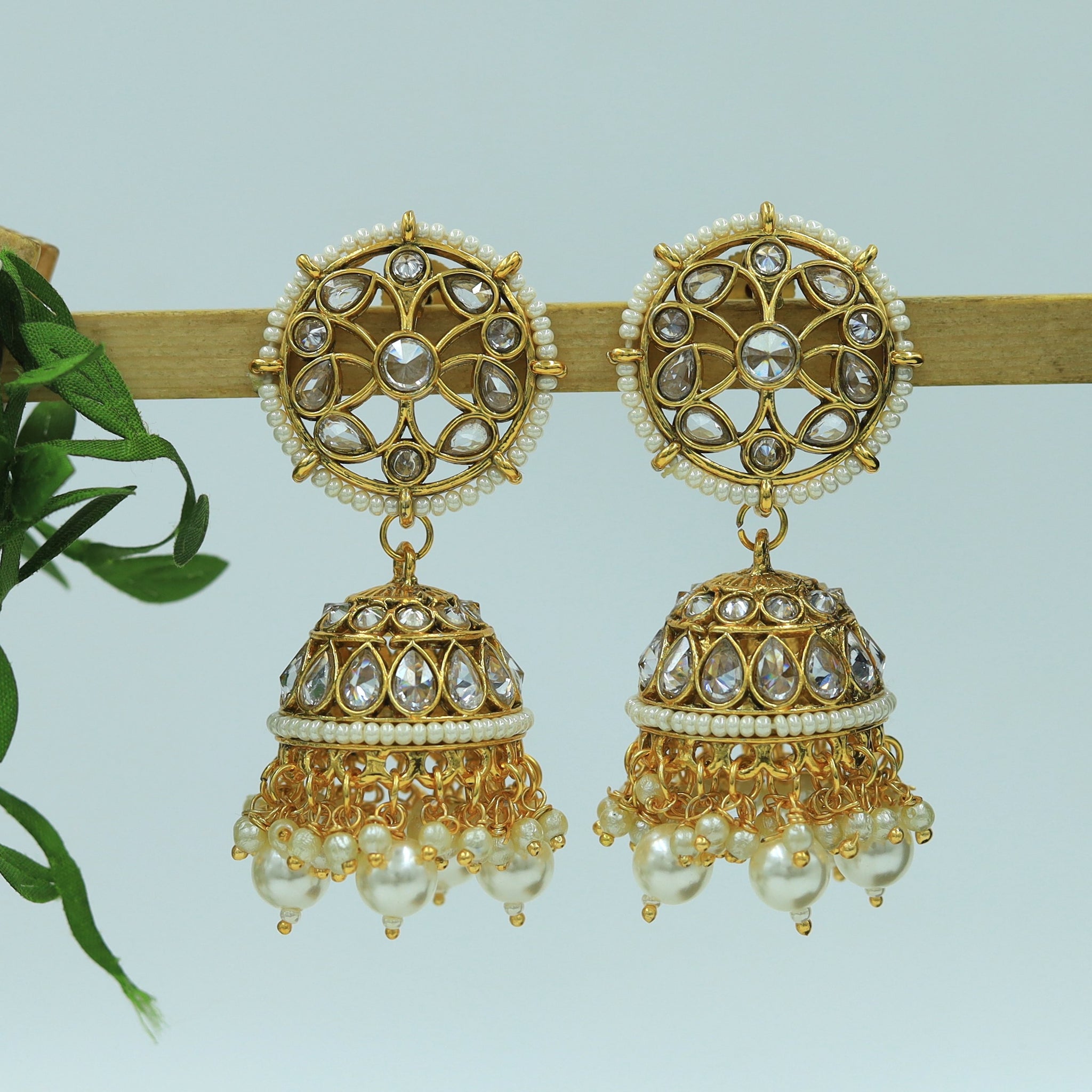 Jhumki Gold Look Earring 14038-100