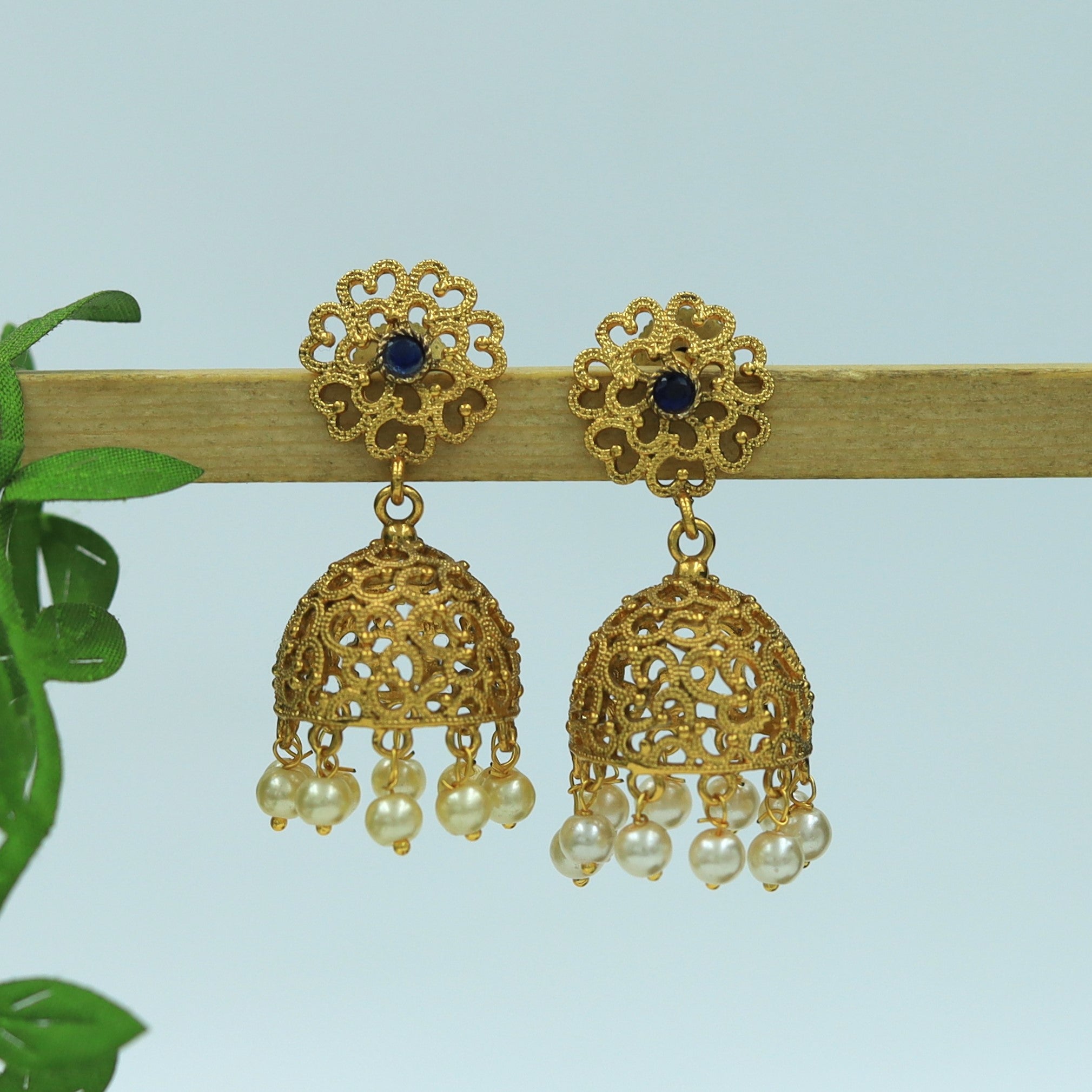 Blue Mehandi Polish Earring 3474-7539