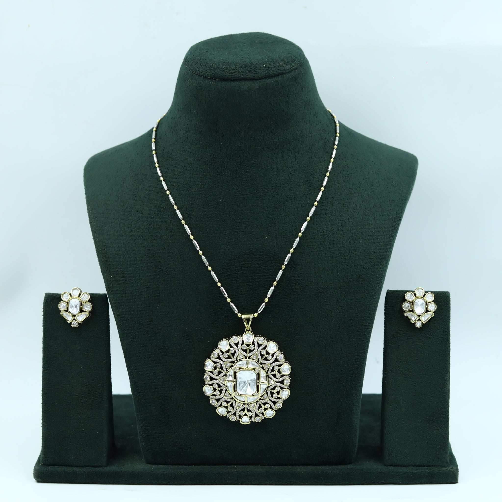 Manish Malhotra inspired Polki Pendant Set 14974-89