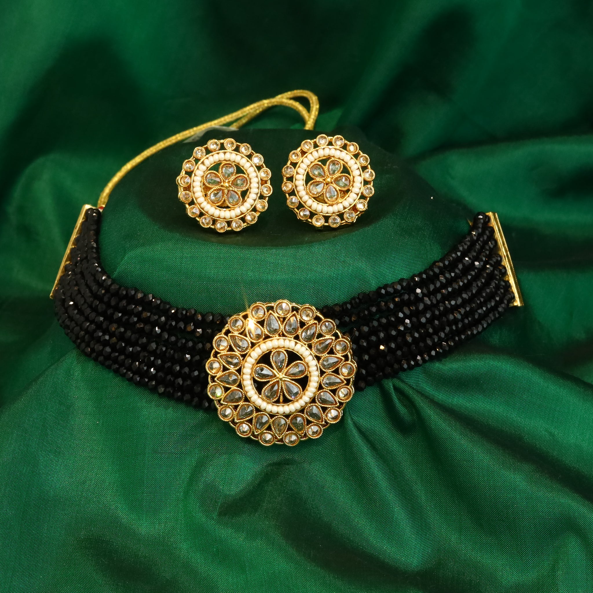 Choker Gold Look Necklace Set 4666-33