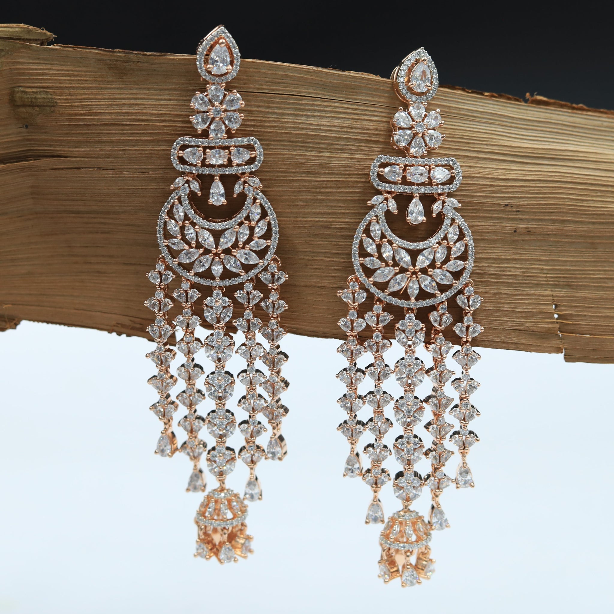 Rose Gold Zircon/AD Earring 16429-3576