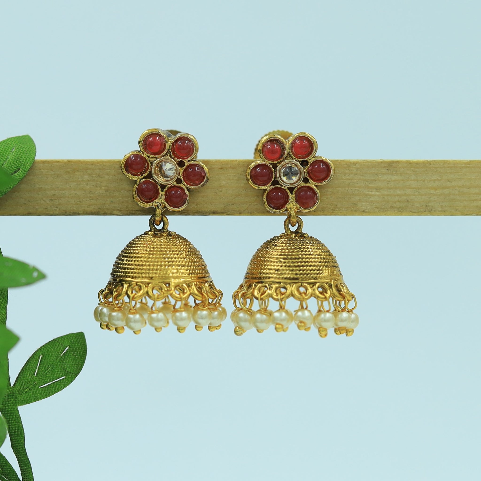 Ruby Gold Look Earring 5096-9161