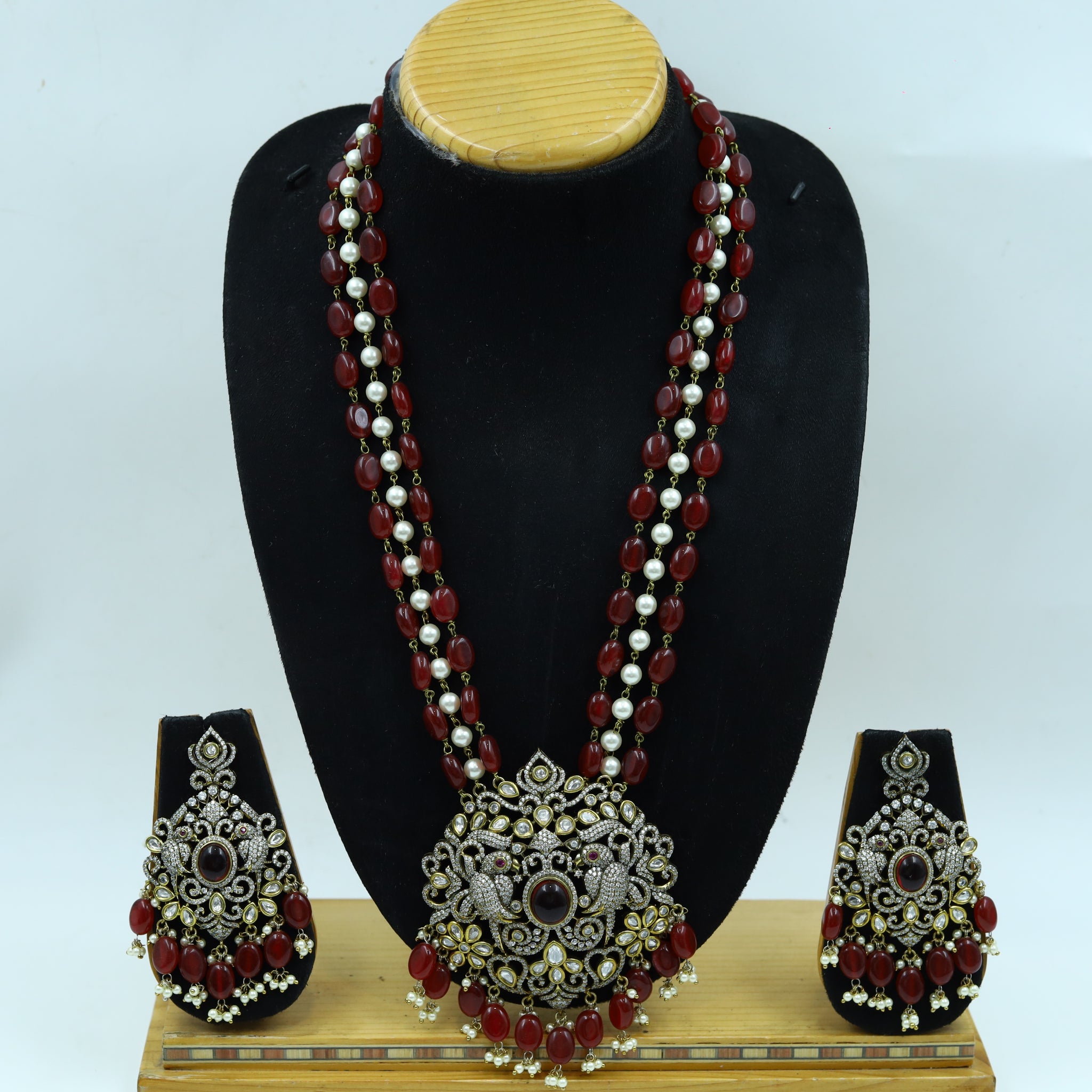 Long Neck Kundan Necklace Set 15339-69