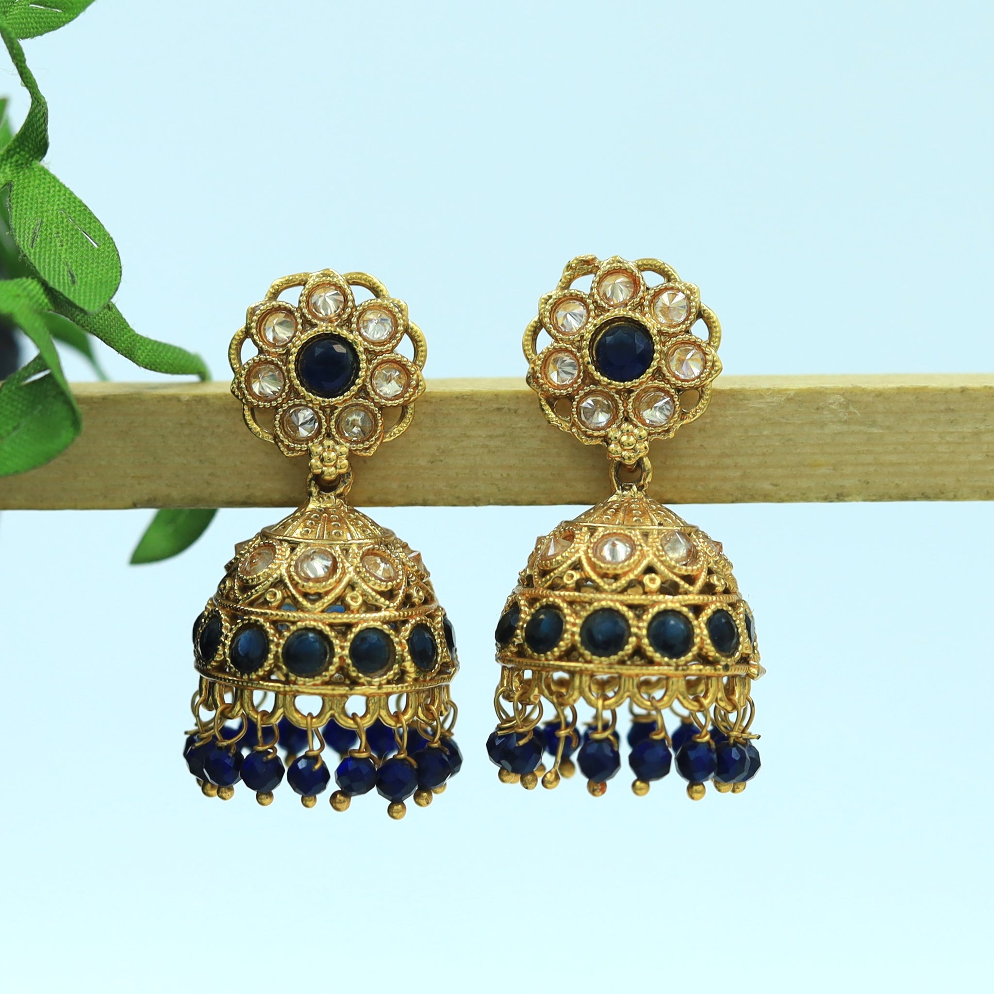 Blue Gold Look Earring 11081-6978