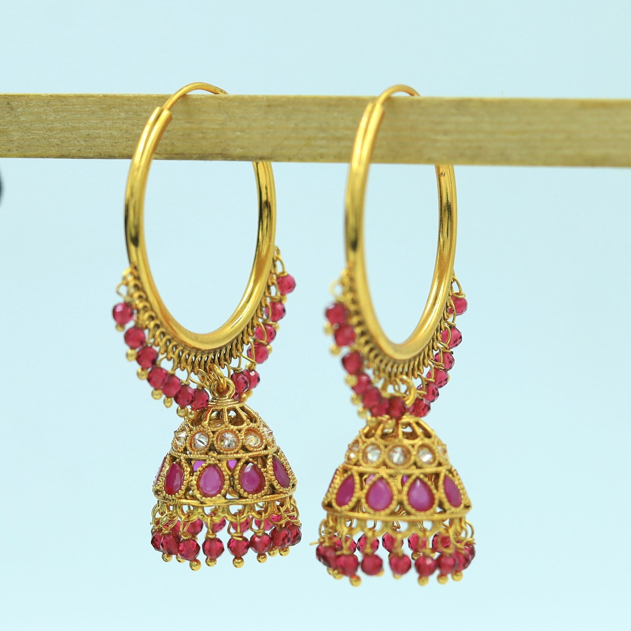 Ruby Gold Look Earring 11085-6988