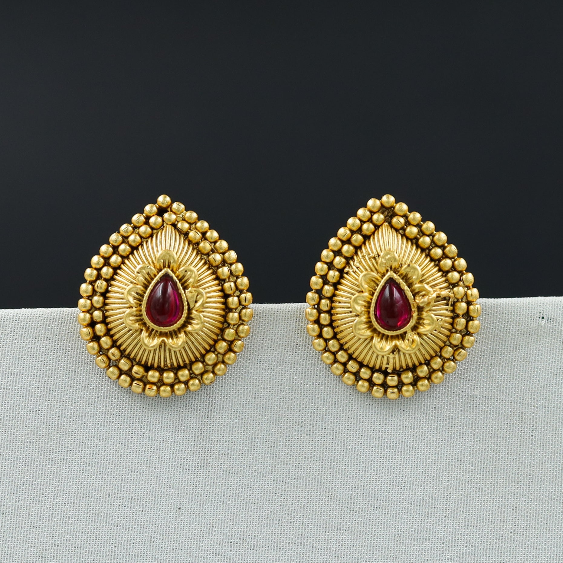 Unique yellow gold earrings, studs. Fine jewelry for everyday wear. –  Baiyang Jewelry