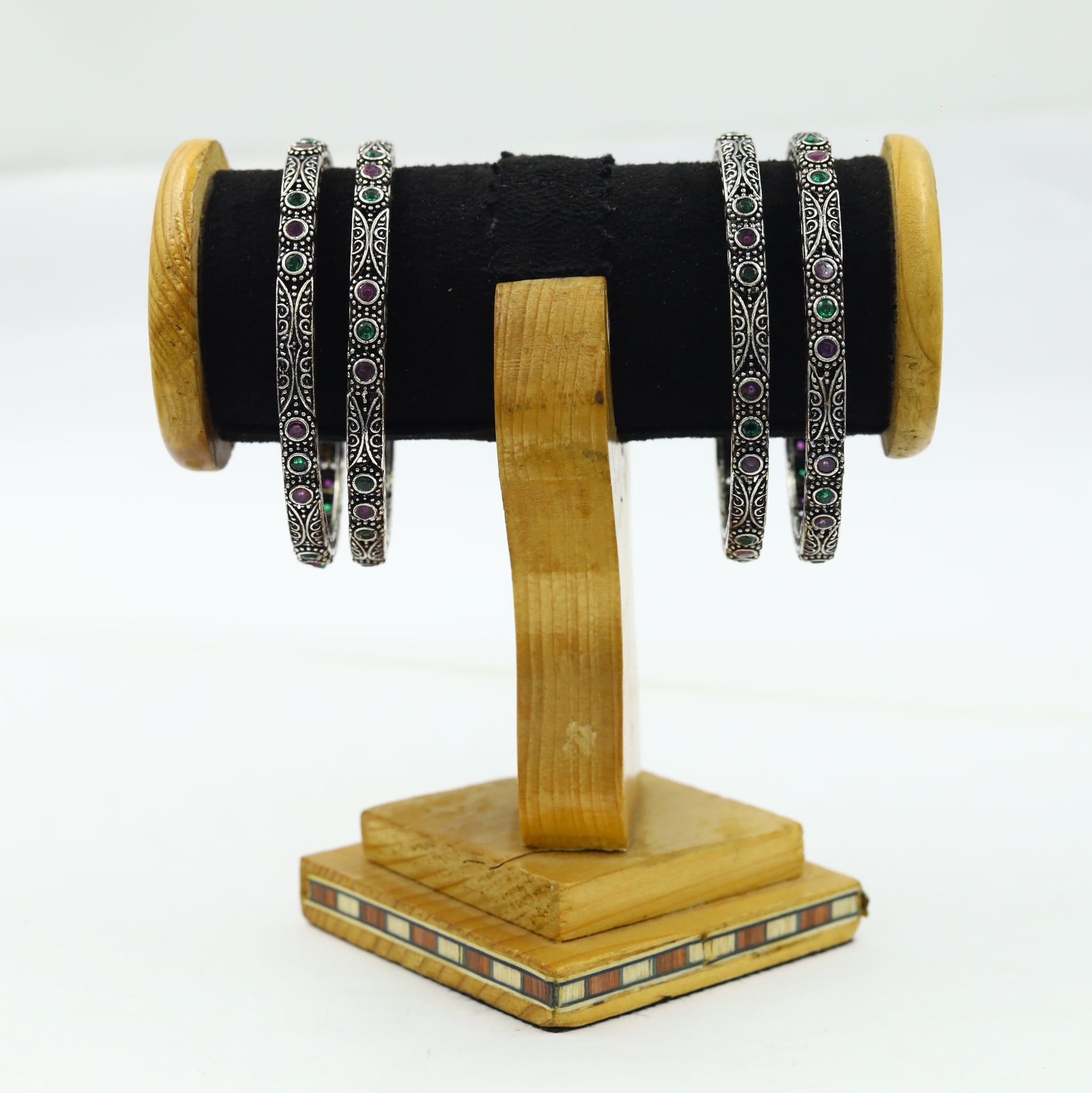 Silver Oxidized Bangles/Kada 12044-28