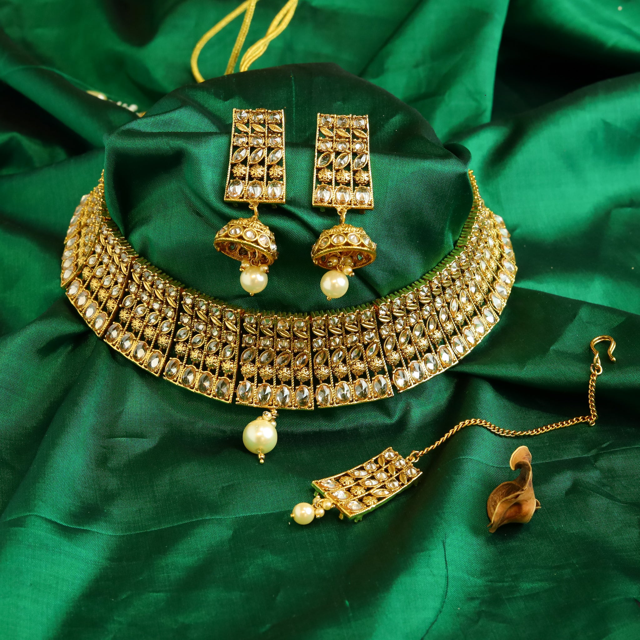 Polki Gold look  Choker Set 10480-6103