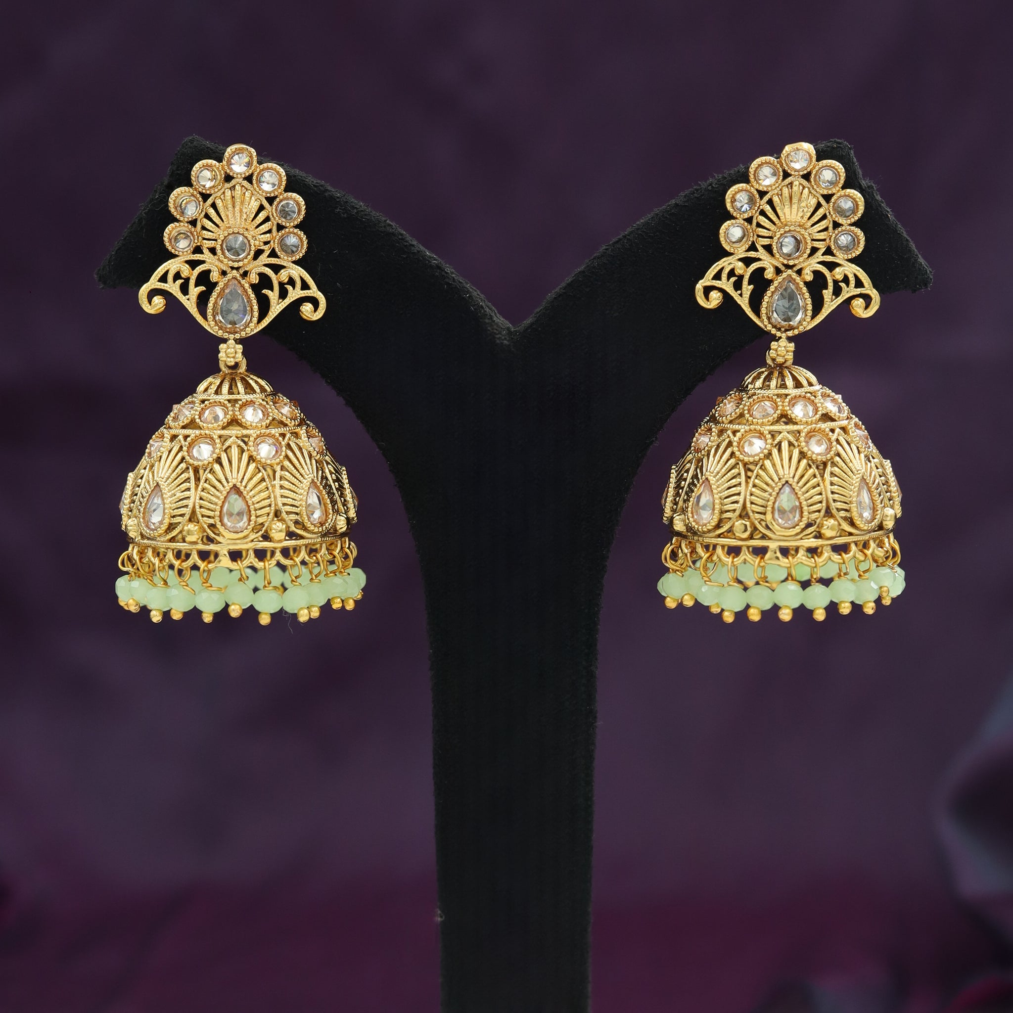 Gold Plated Fine Stone Jhumki 2806-6871