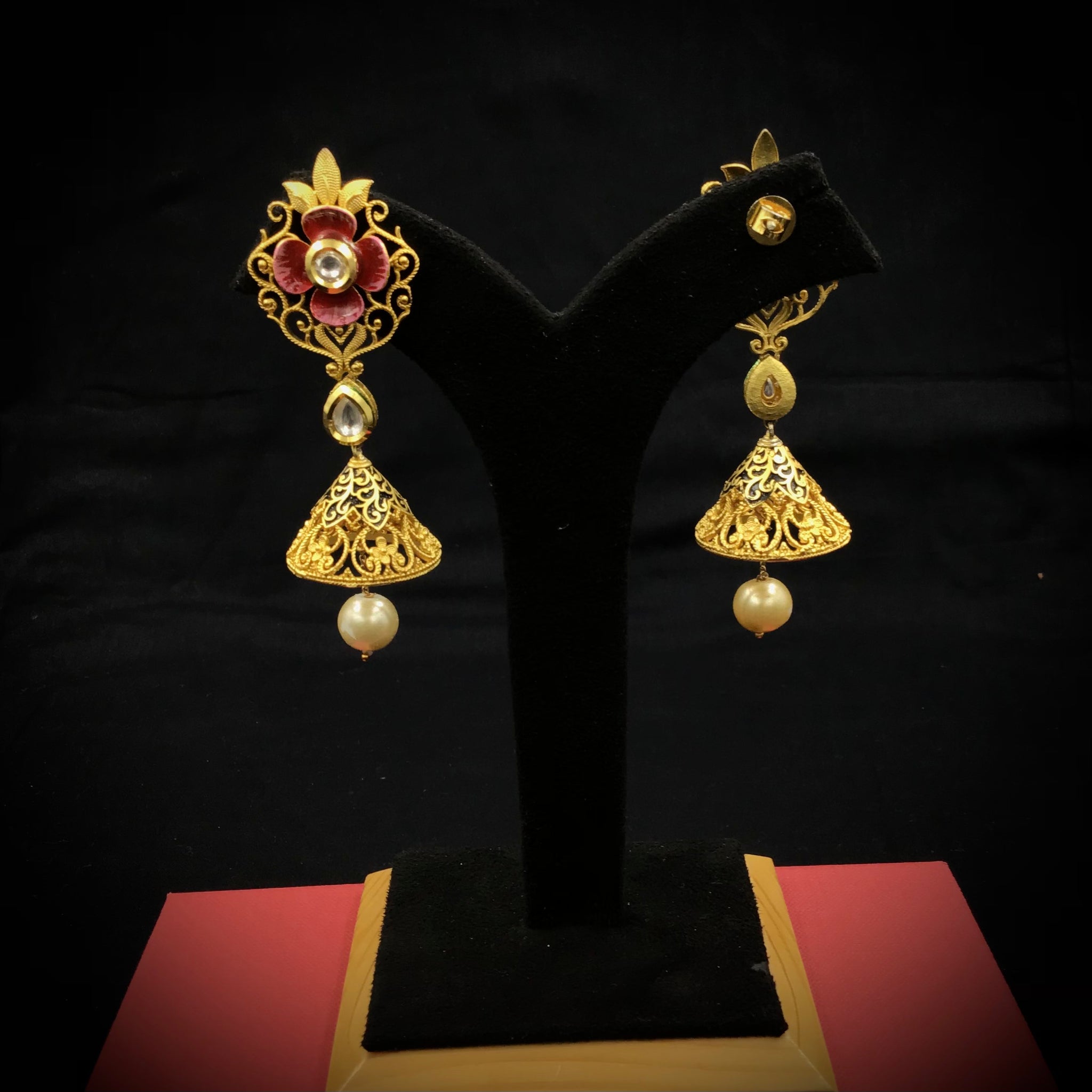 Jhumki Kundan Earring 8777-100 - Dazzles Jewellery