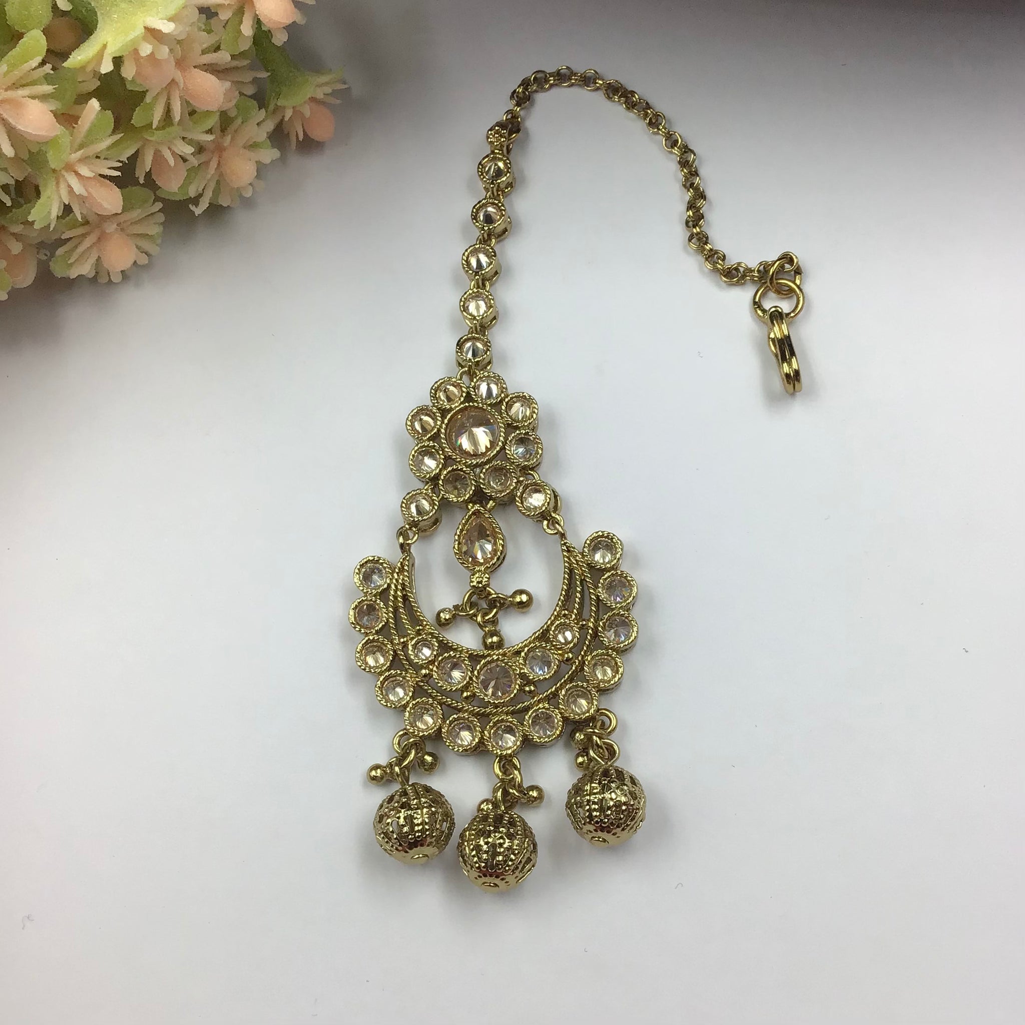 Antique Maang Tikka 9634-4604 - Dazzles Jewellery