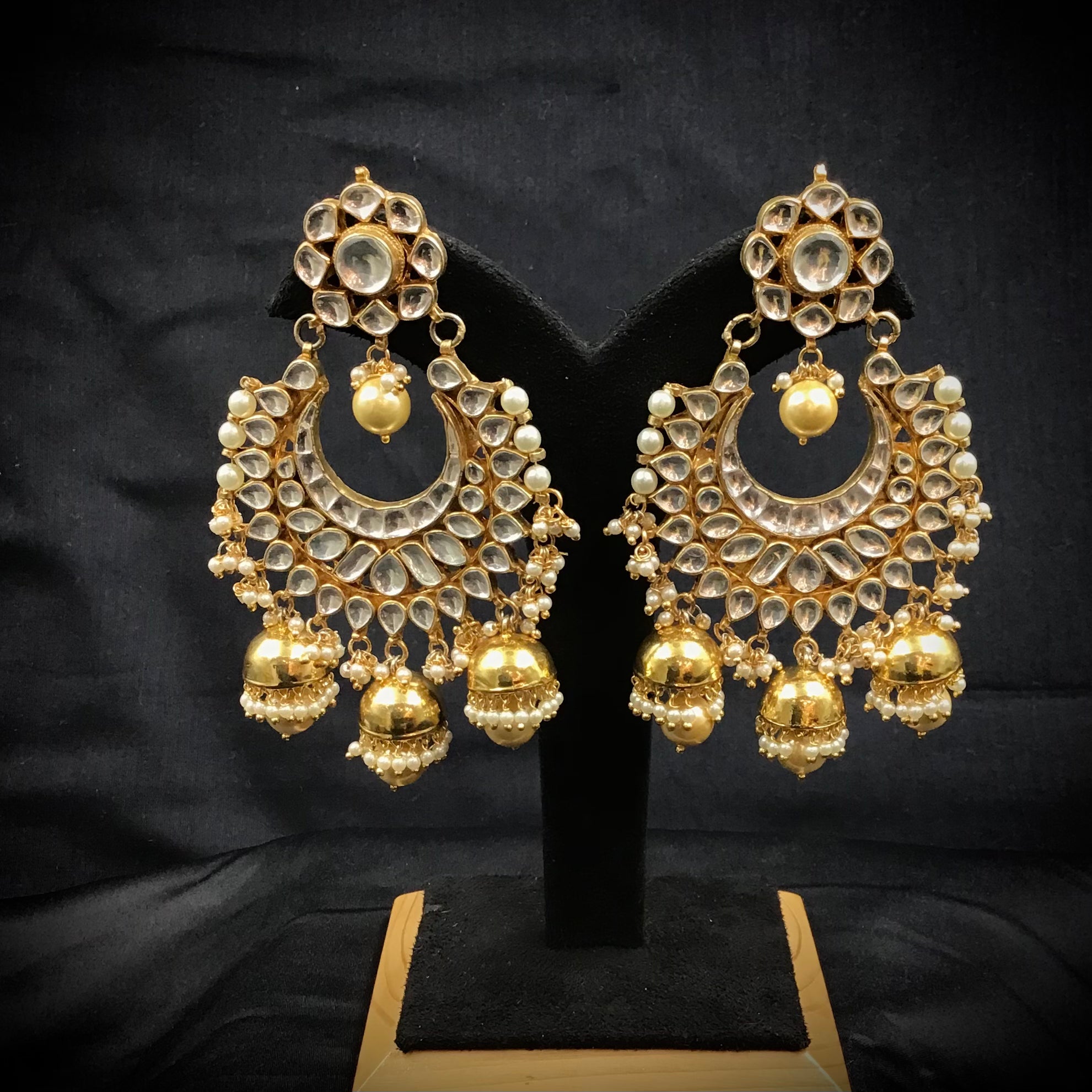 Chandbali Kundan Earring 8739-100 - Dazzles Jewellery